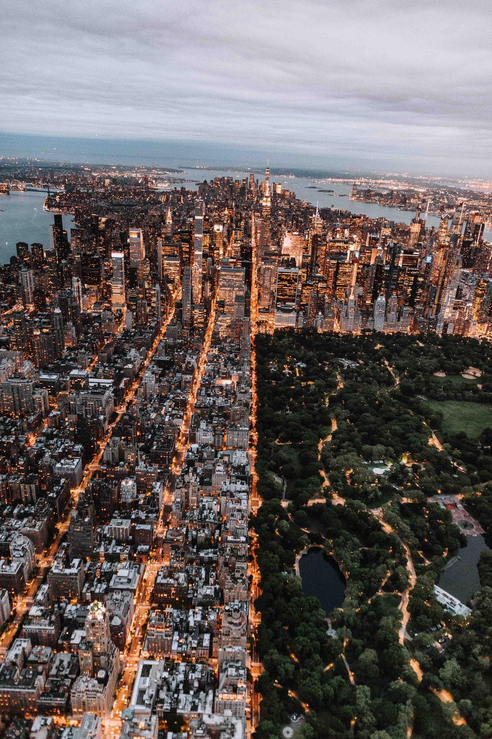 Aerial of Central Park and New York City. HD photo