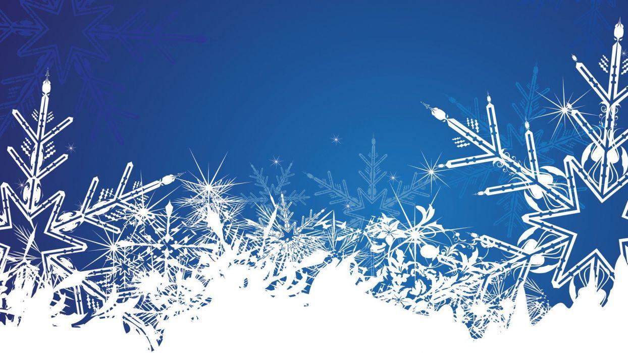 Winter vectors illustrations snowflakes blue background vector art