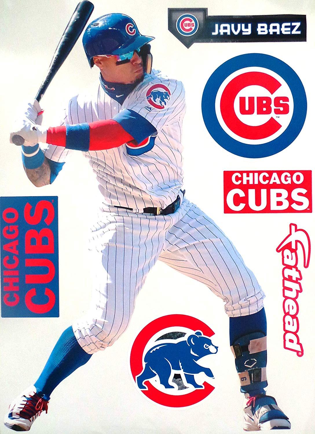 FATHEAD Javier Baez Graphic + Chicago Cubs Logo Set