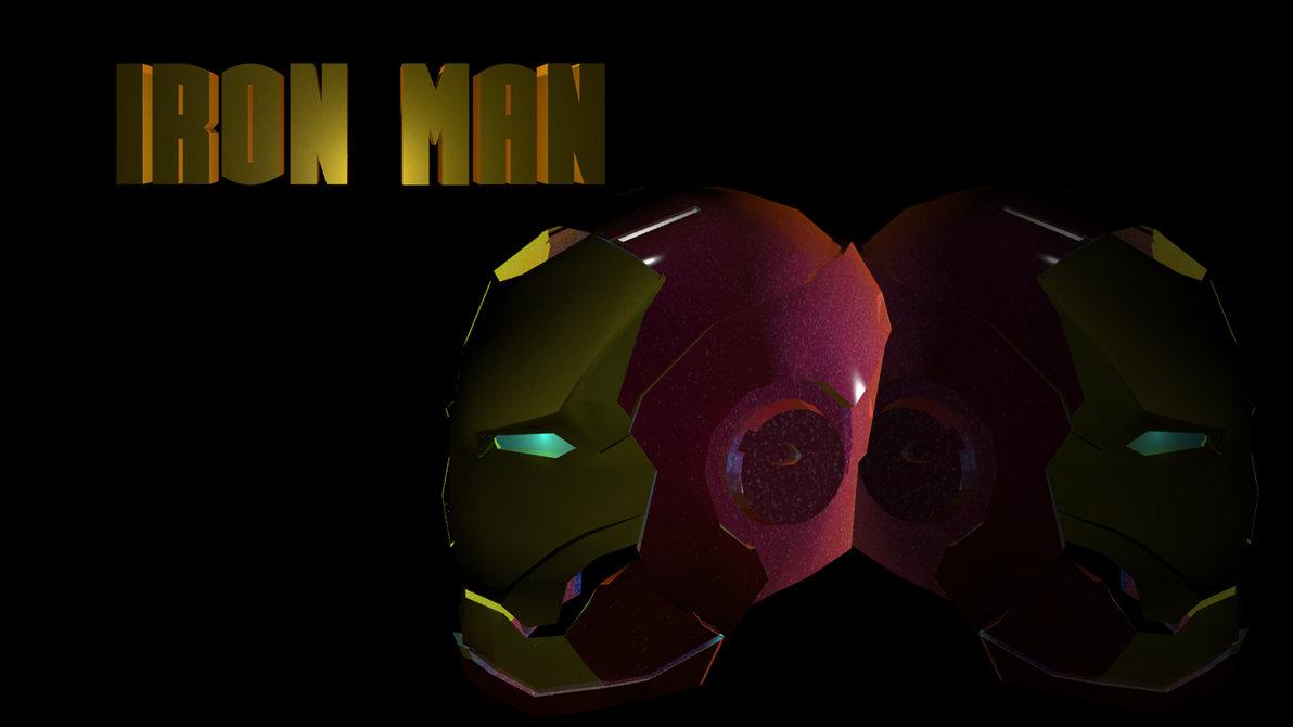 Download own make 3D modeling Iron Man Helmet wallpaper