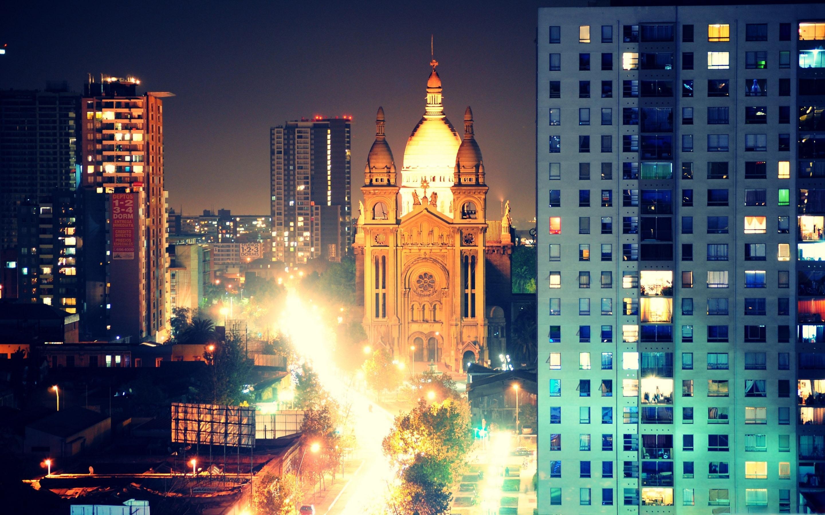 Santiago Iglesia Del Sacramento Noche Mac Wallpaper Download. Free