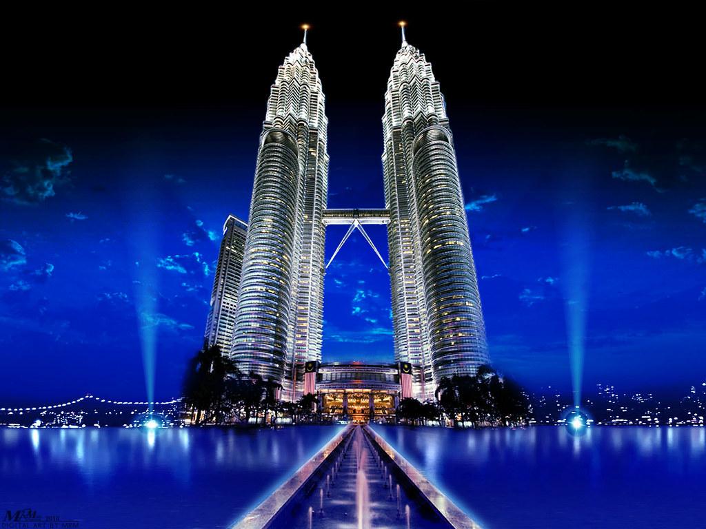 Wallpaper Petronas Twin Towers Malaysia Photo Manipulation