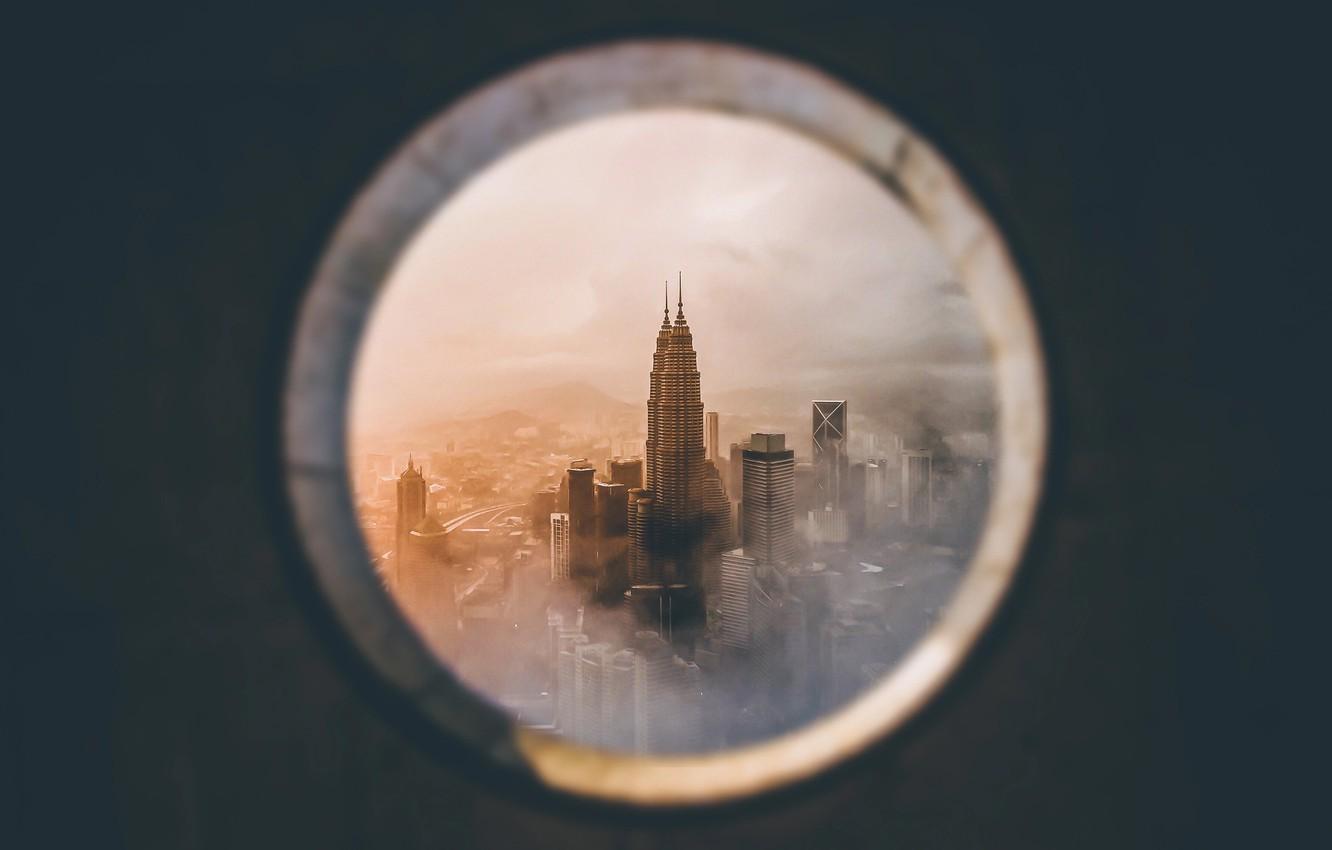 Wallpaper the city, window, Malaysia, Kuala Lumpur, Petronas Twin