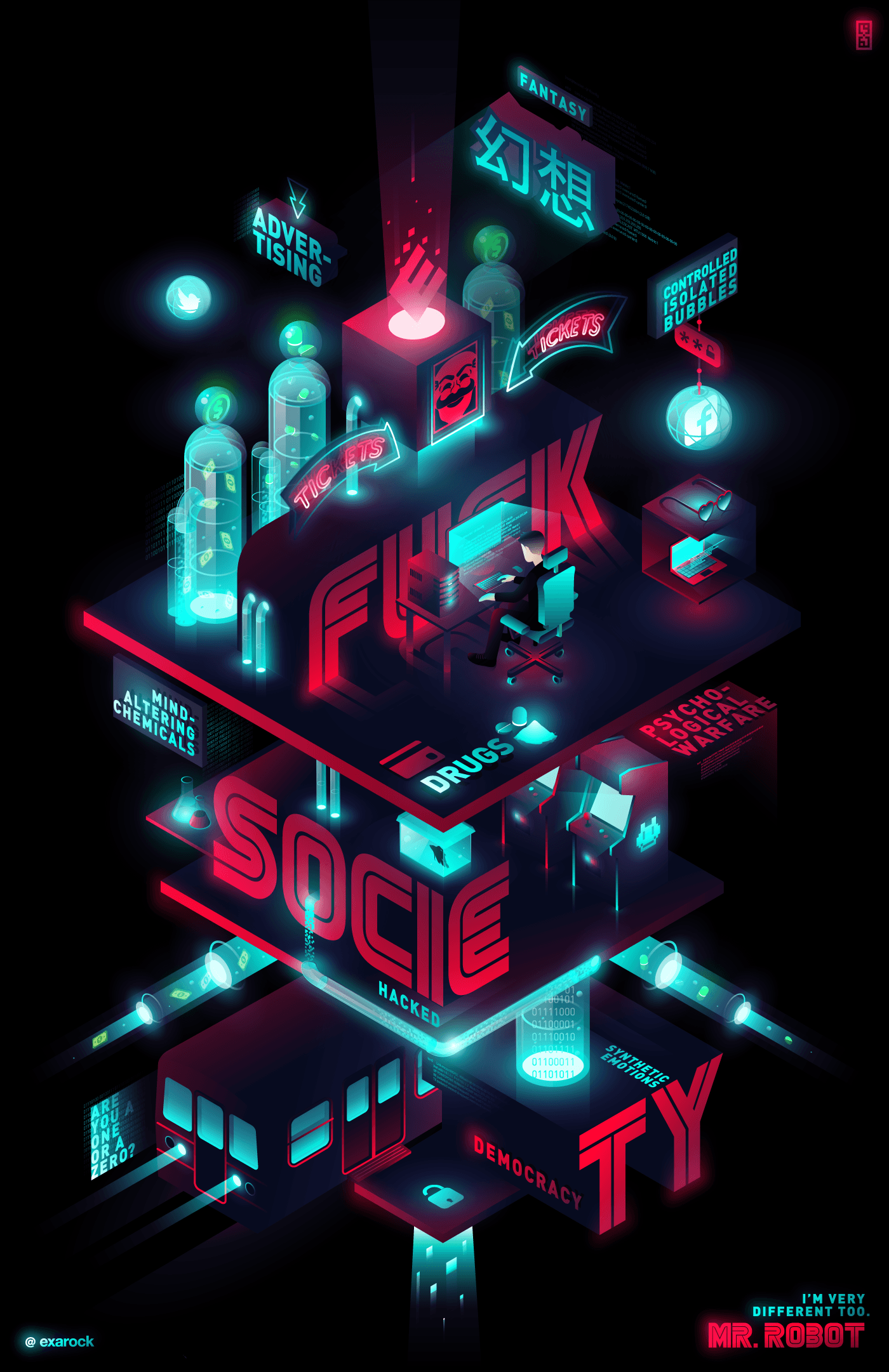 Personal work, fan art from Mr. Robot #mrrobot #fanart #design