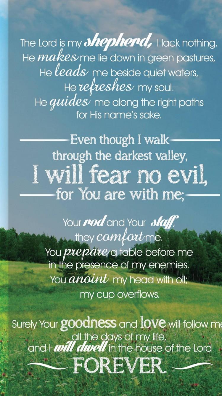 Download Wallpaper 750x1334 Psalm 23 history, Psalm 23 hebrew song