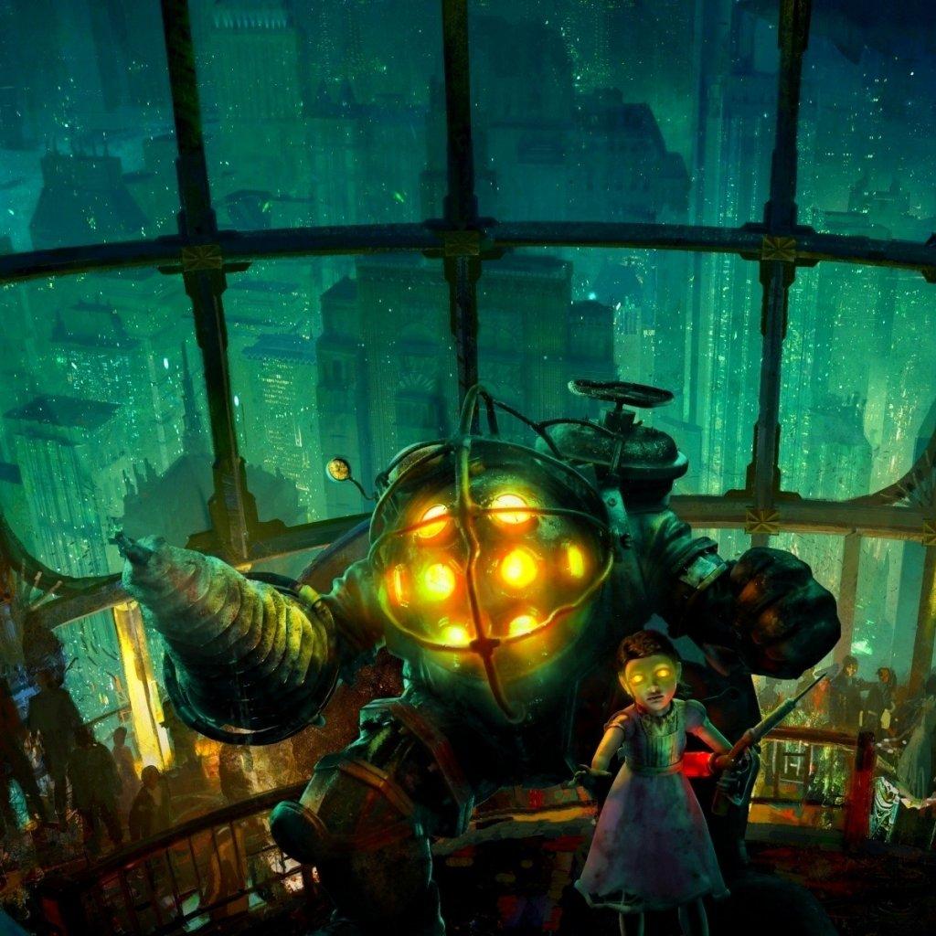 Download Bioshock Big Daddy And Little Sister iPad Wallpaper