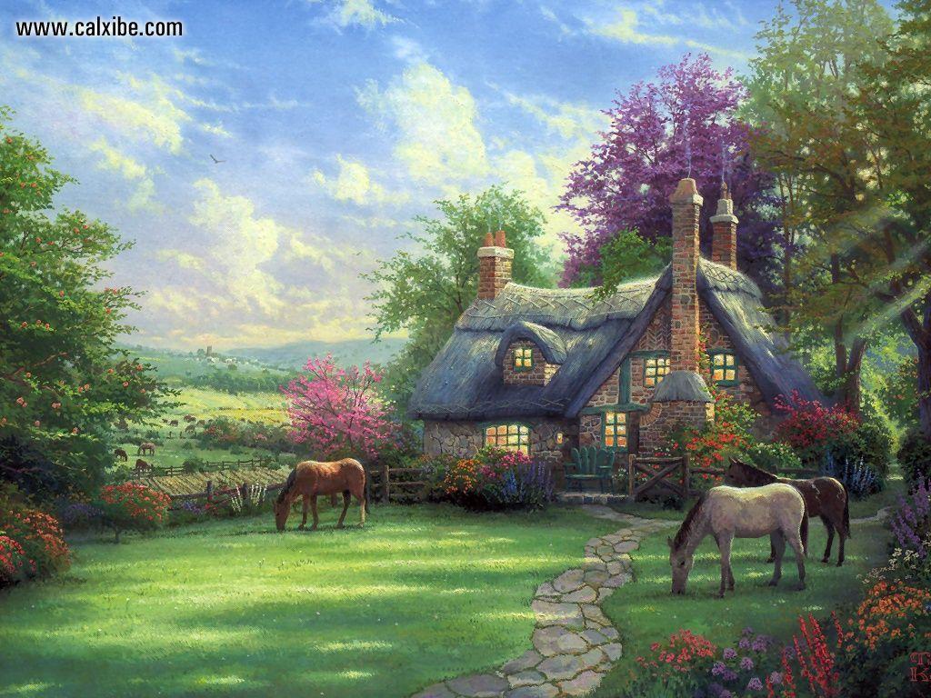 Summer Cottage Wallpaper