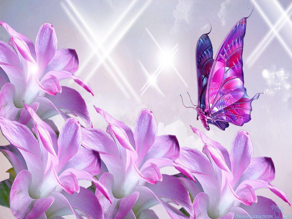 Free download wallpaper Devine Pink Butterfly Lavender Sparkles