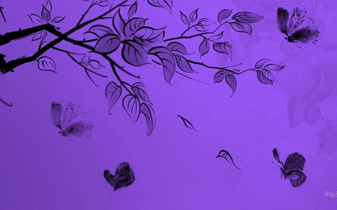 Purple With Butterflies HD desktop wallpaper, Widescreen
