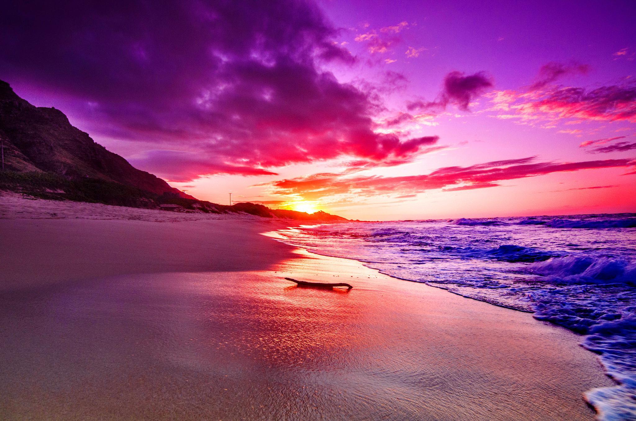 Sunset On The Beach Wallpaper Group 2048x1356