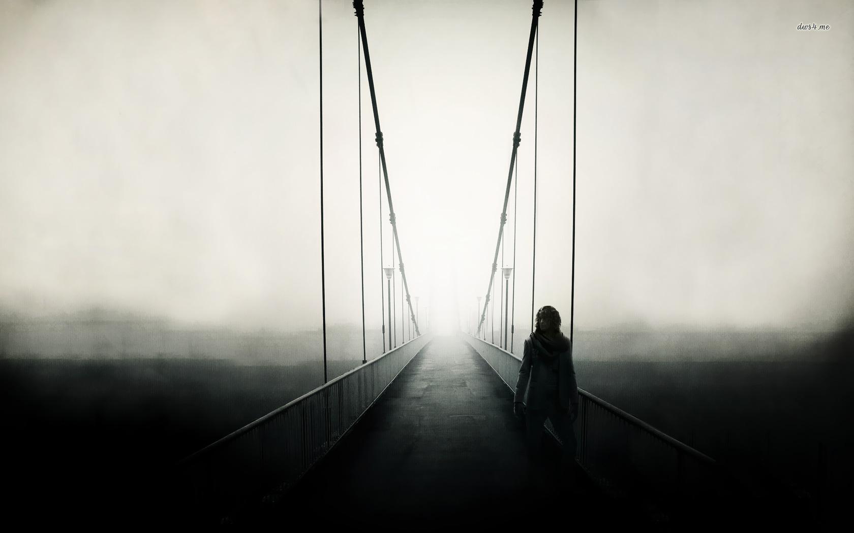 Man on a bridge wallpaper wallpaper