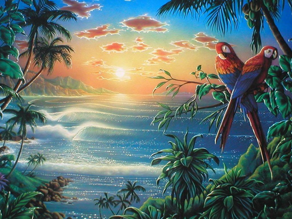 Parrot In Paradise wallpaper Collection