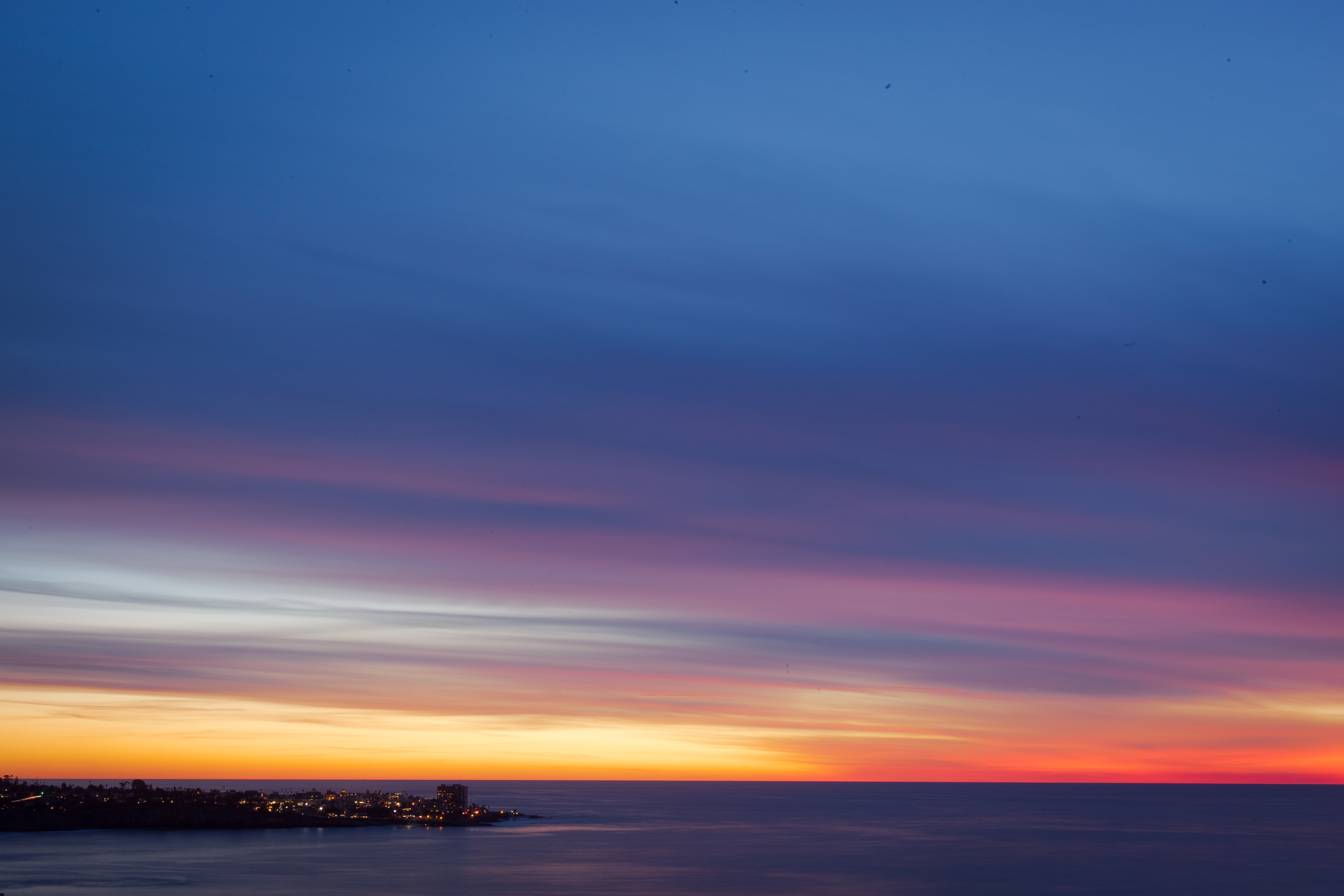 Body of sea, Sky, Sunset, City HD wallpaper