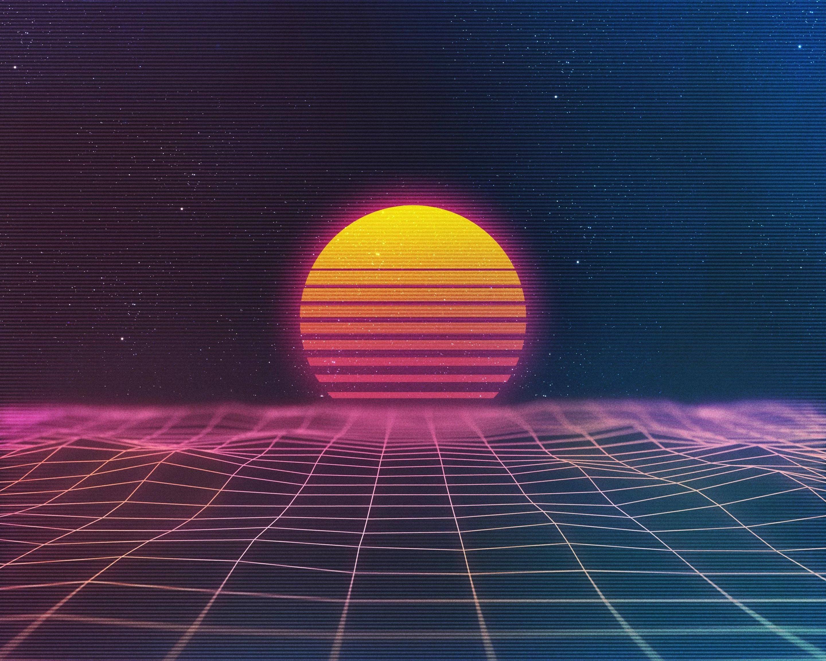 Awesome sunset Retro Wave [3200x2560]. Waves wallpaper, Vaporwave wallpaper, Retro wallpaper