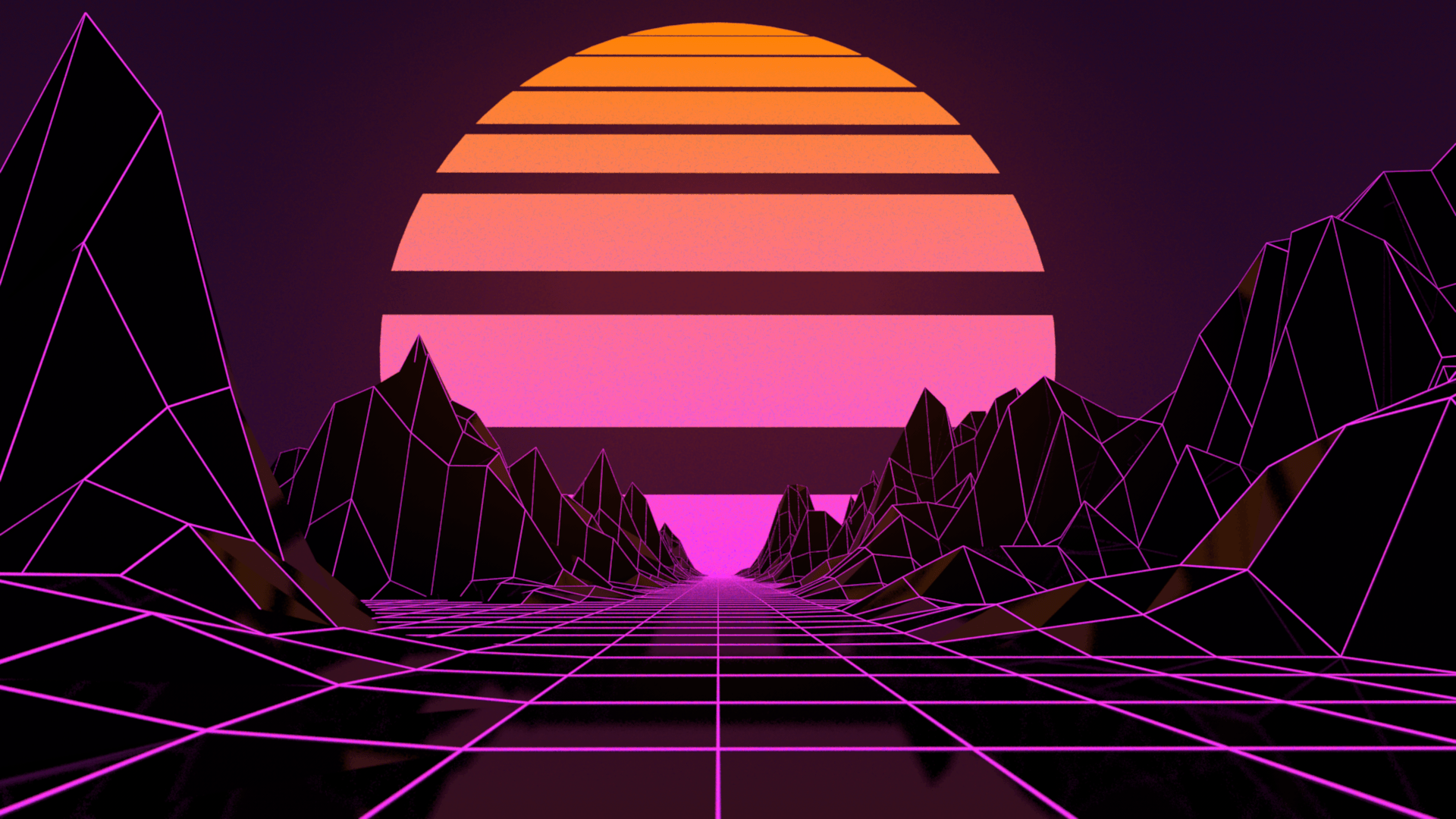 It's cliche, but I tried my hand at making an Outrun sunset
