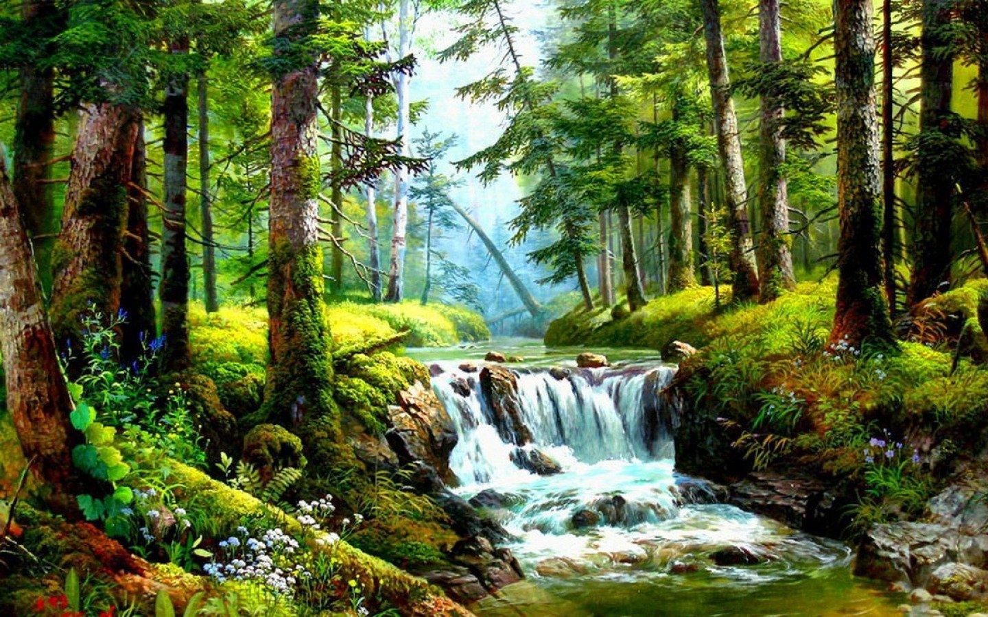 Forest Painting Wallpapers - Wallpaper Cave