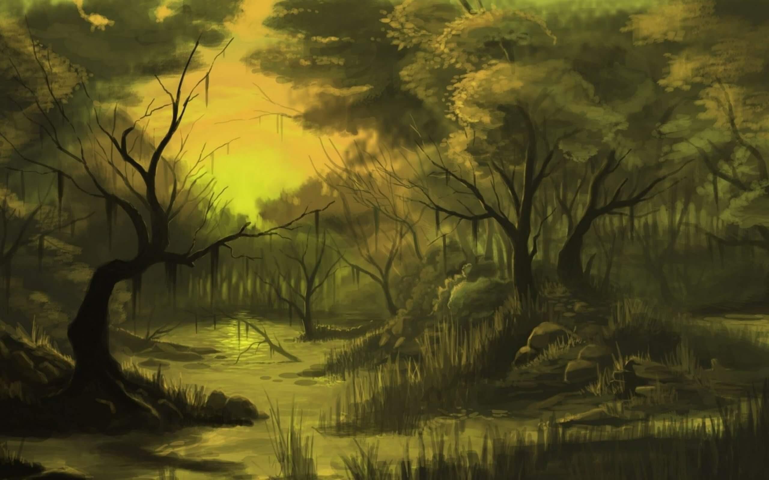 A Dark Forest Artistic Work Paintings 2560x1600 QHD Wallpaper 25