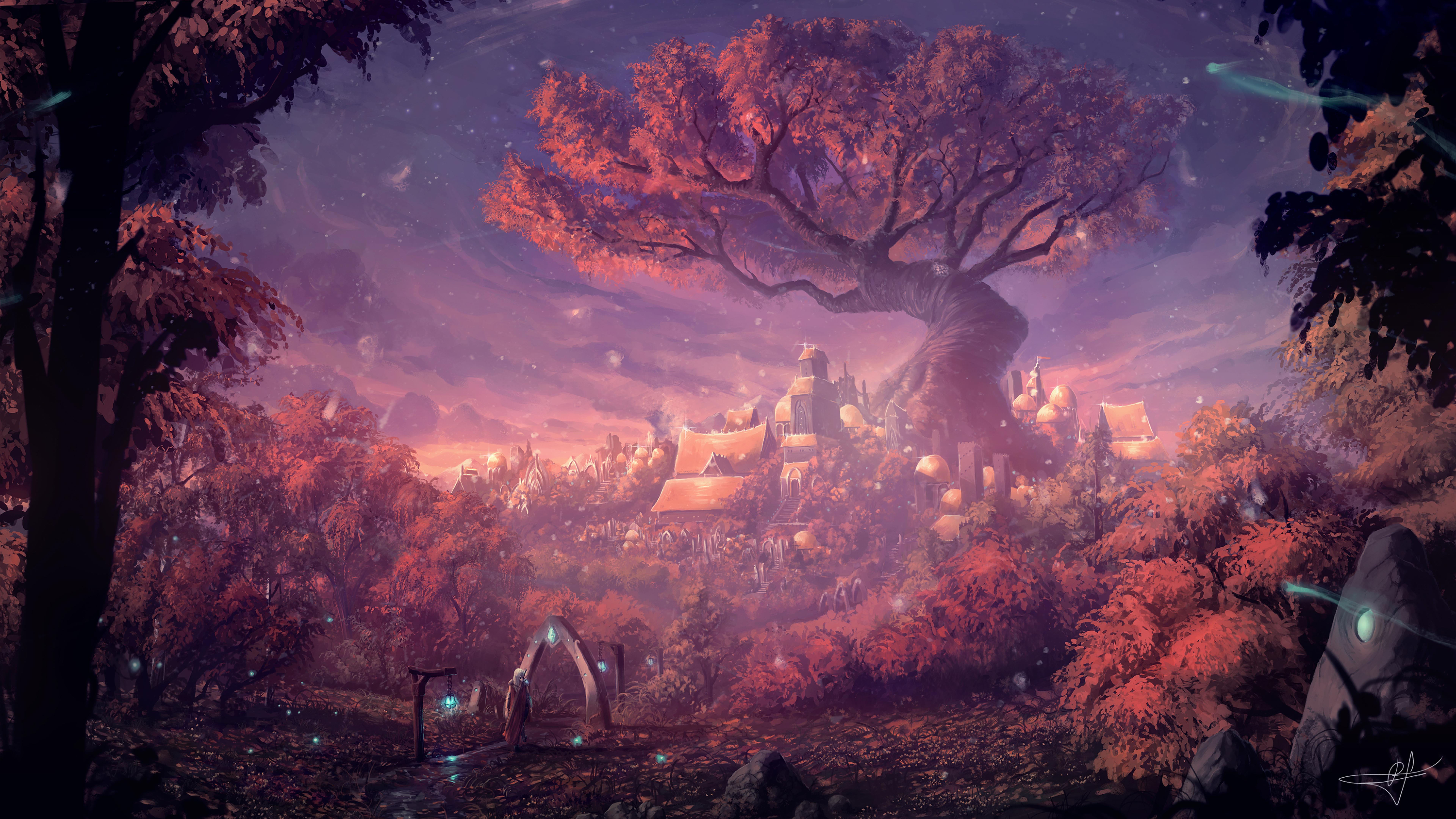Creative Arts, Forest, Sky, Fantasy Forest, Art 8K Ultra HD
