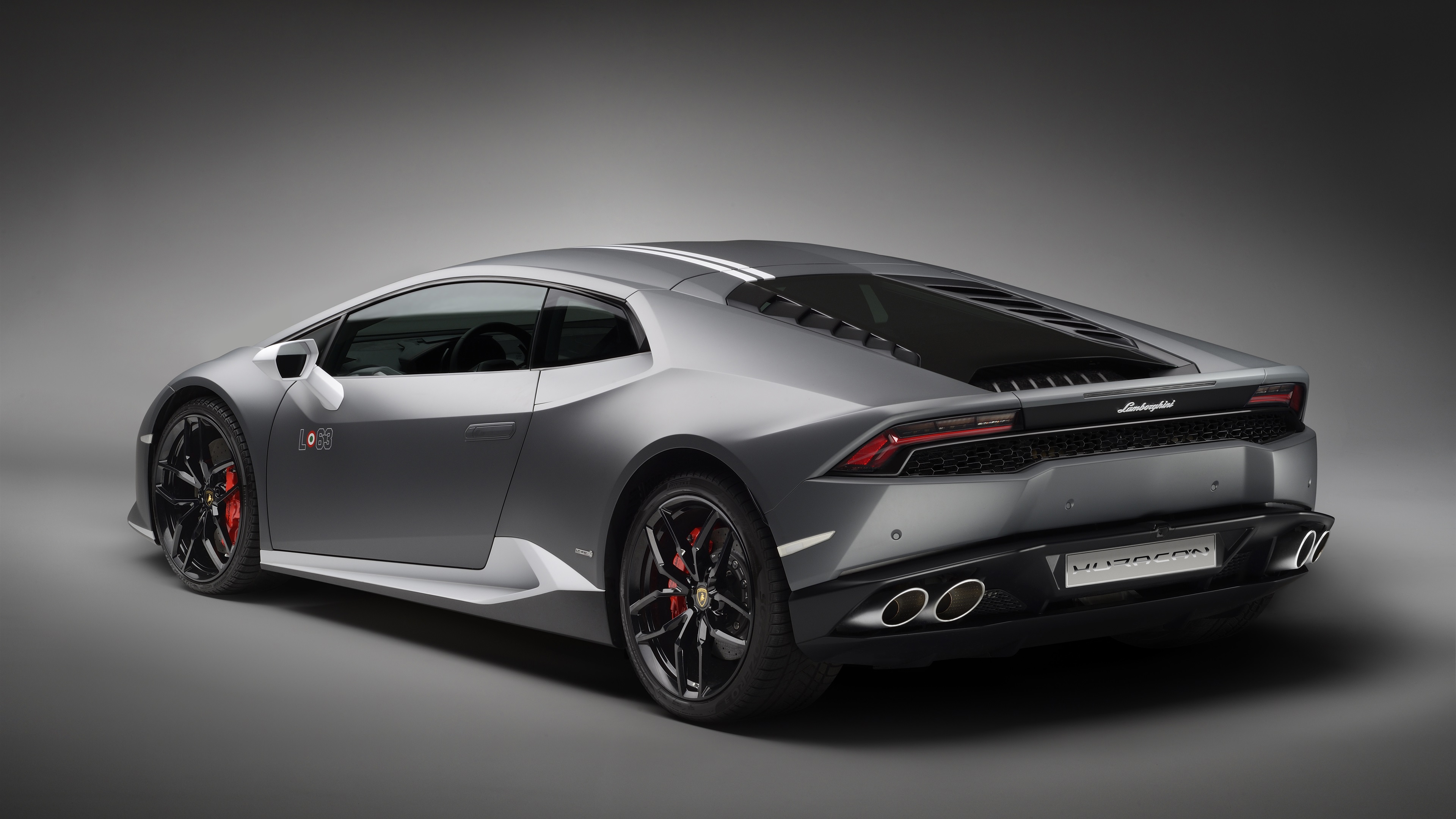 Wallpaper Lamborghini Huracan LP 610 4 Gray Supercar Rear View