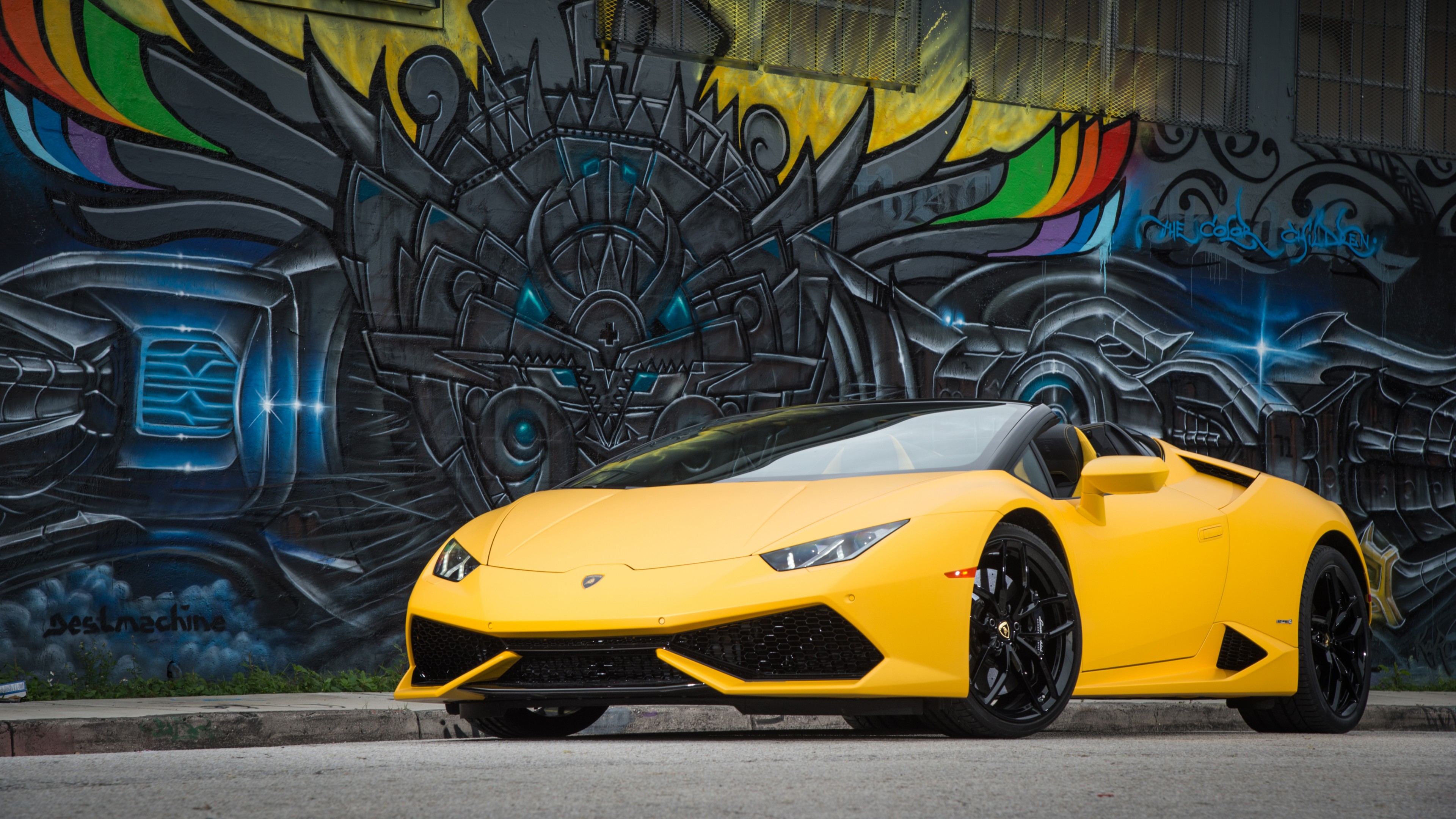Wallpaper Lamborghini Huracán LP 610 4 Spyder, Bodykit, Graffiti