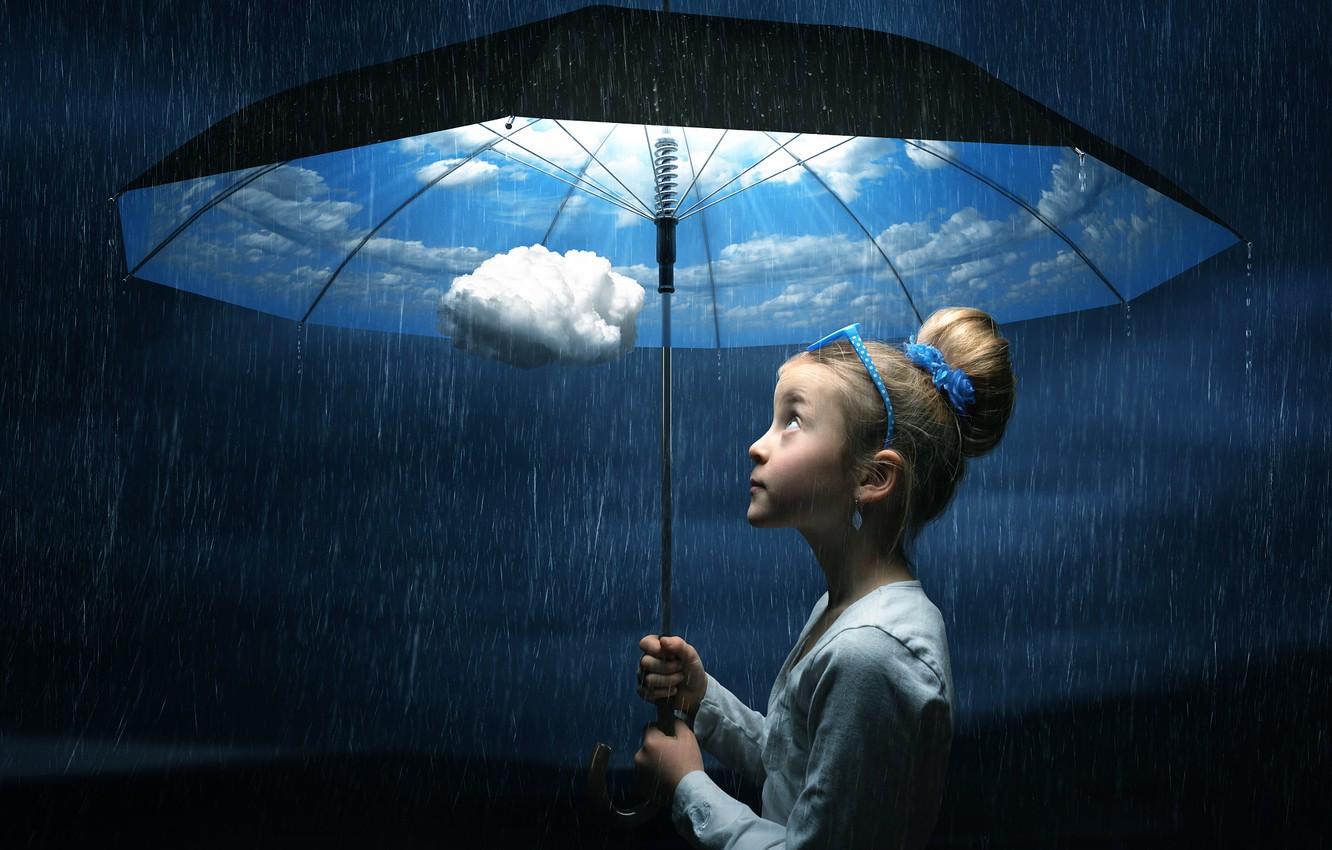 Wallpaper umbrella, girl, The good weather umbrella image
