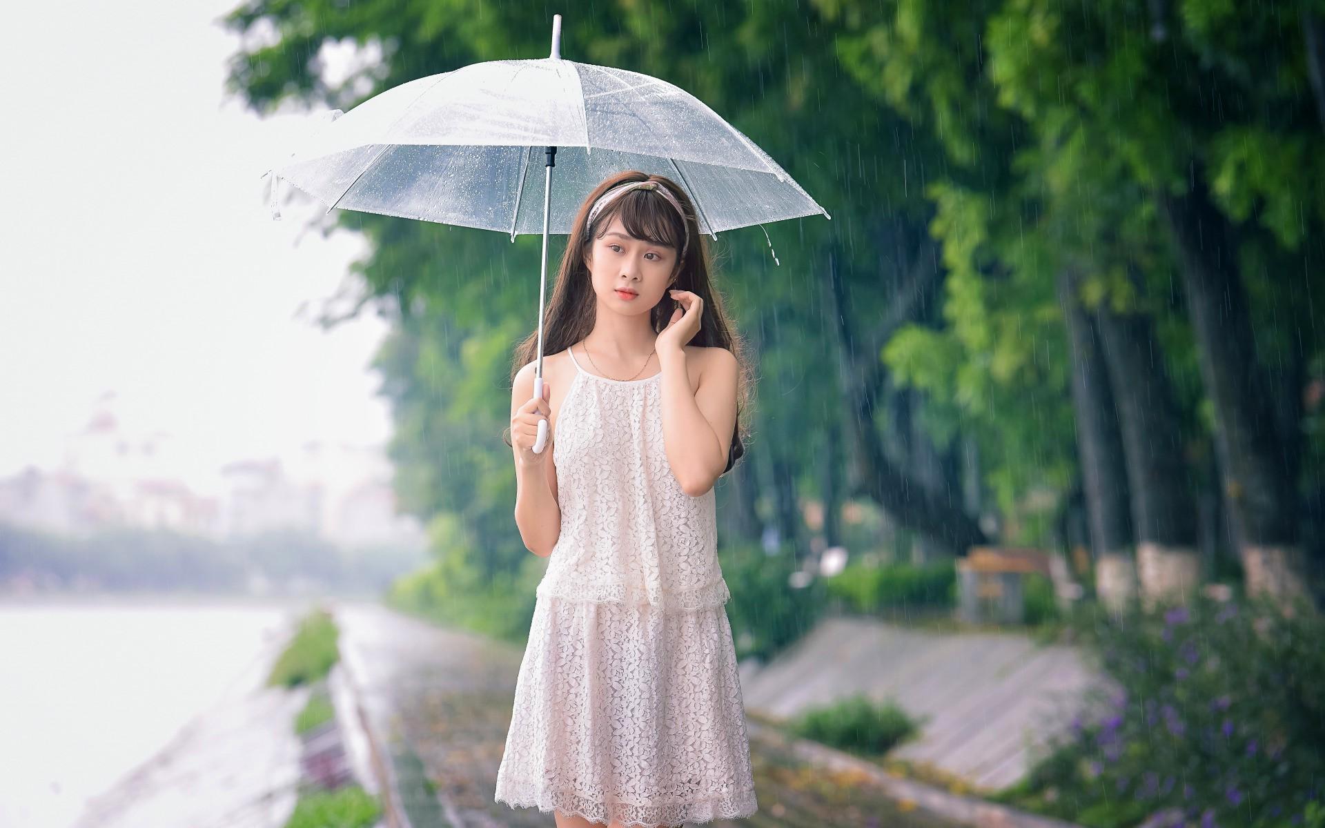 Free photo: Beauty with Umbrella, Woman, Portrait