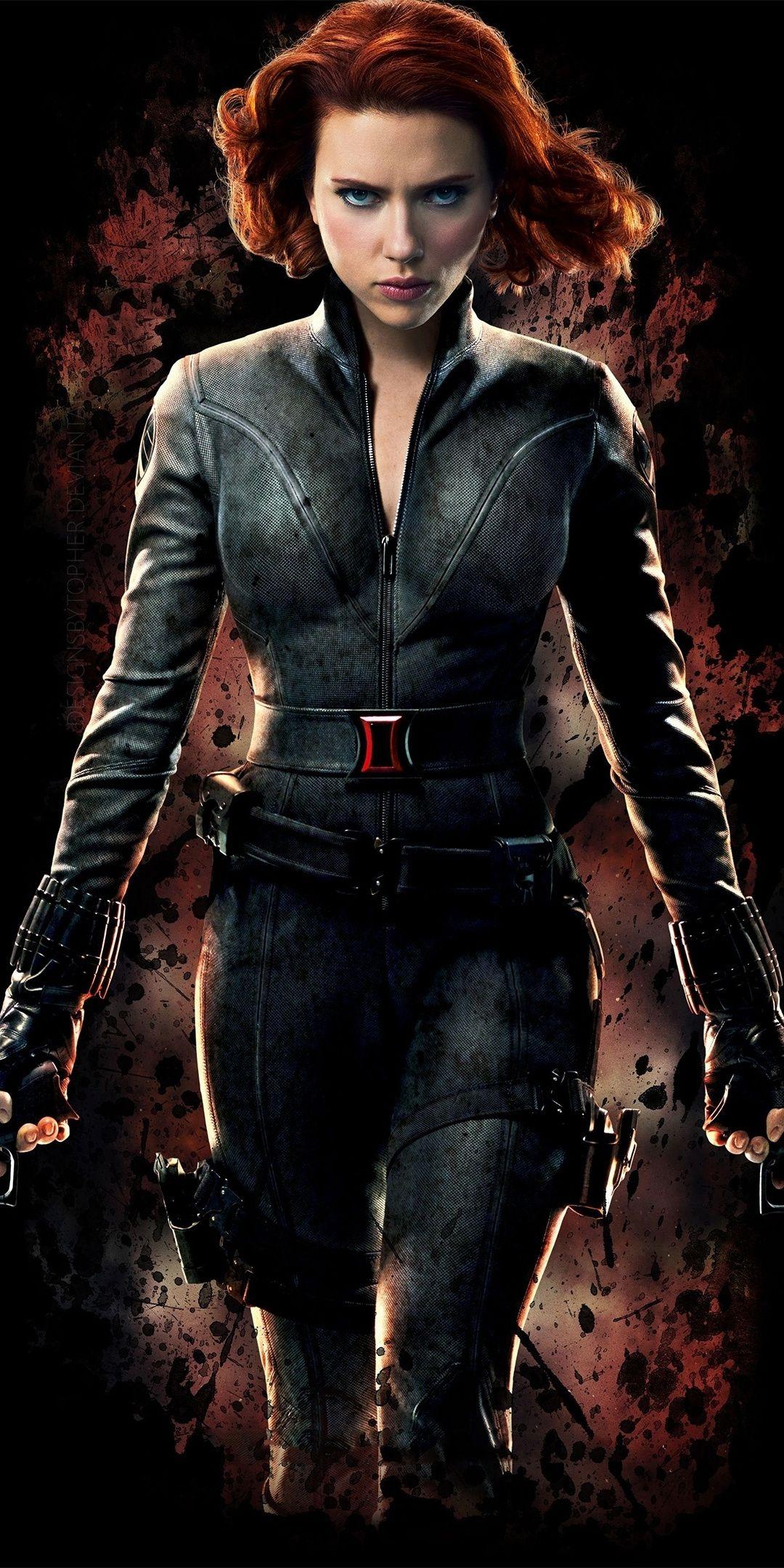Black widow, Scarlett Johansson, Avengers, minimal, 1080x2160