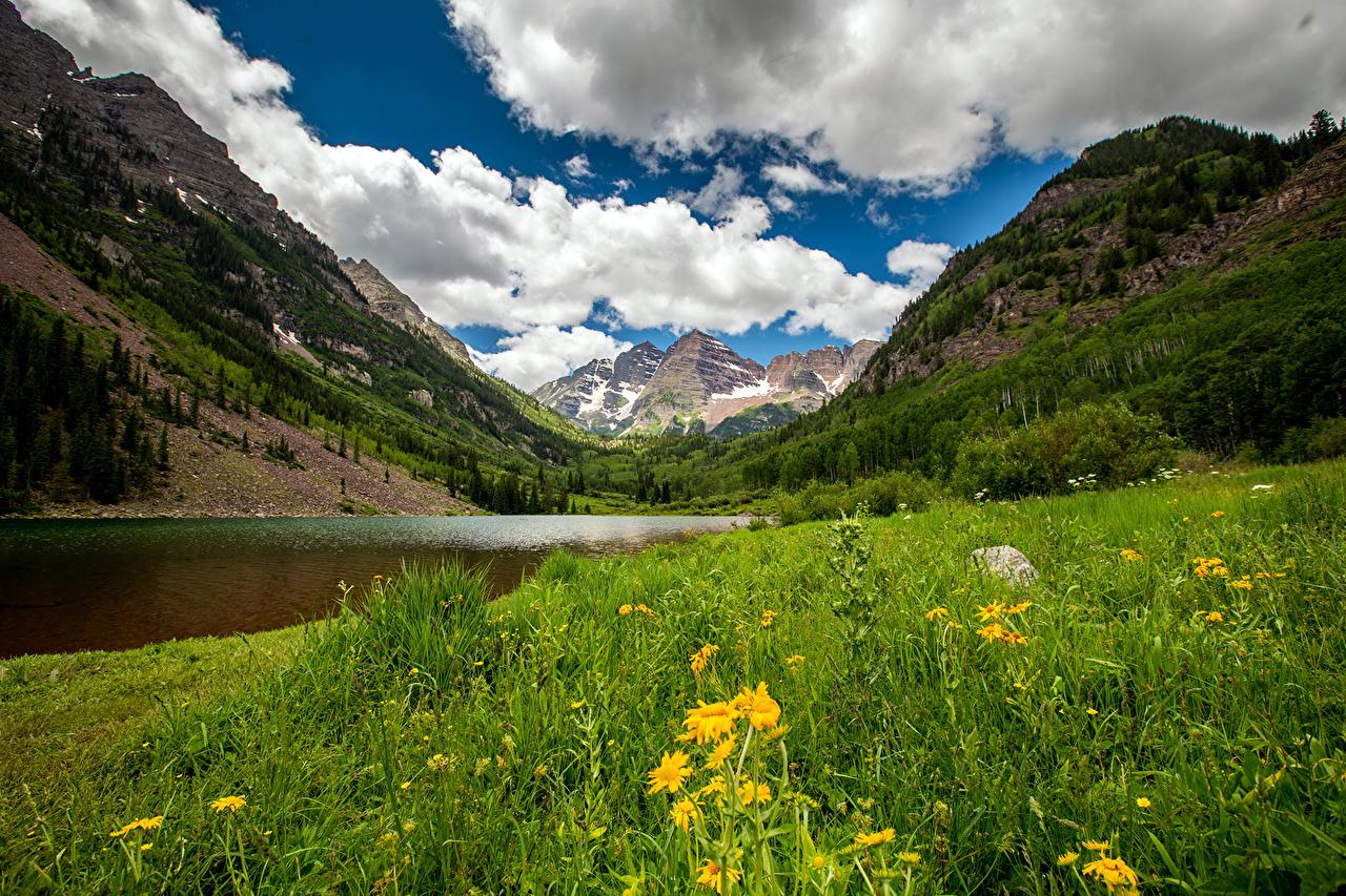 Photos USA Ruby Colorado Nature Mountains Lake Taraxacum Landscape