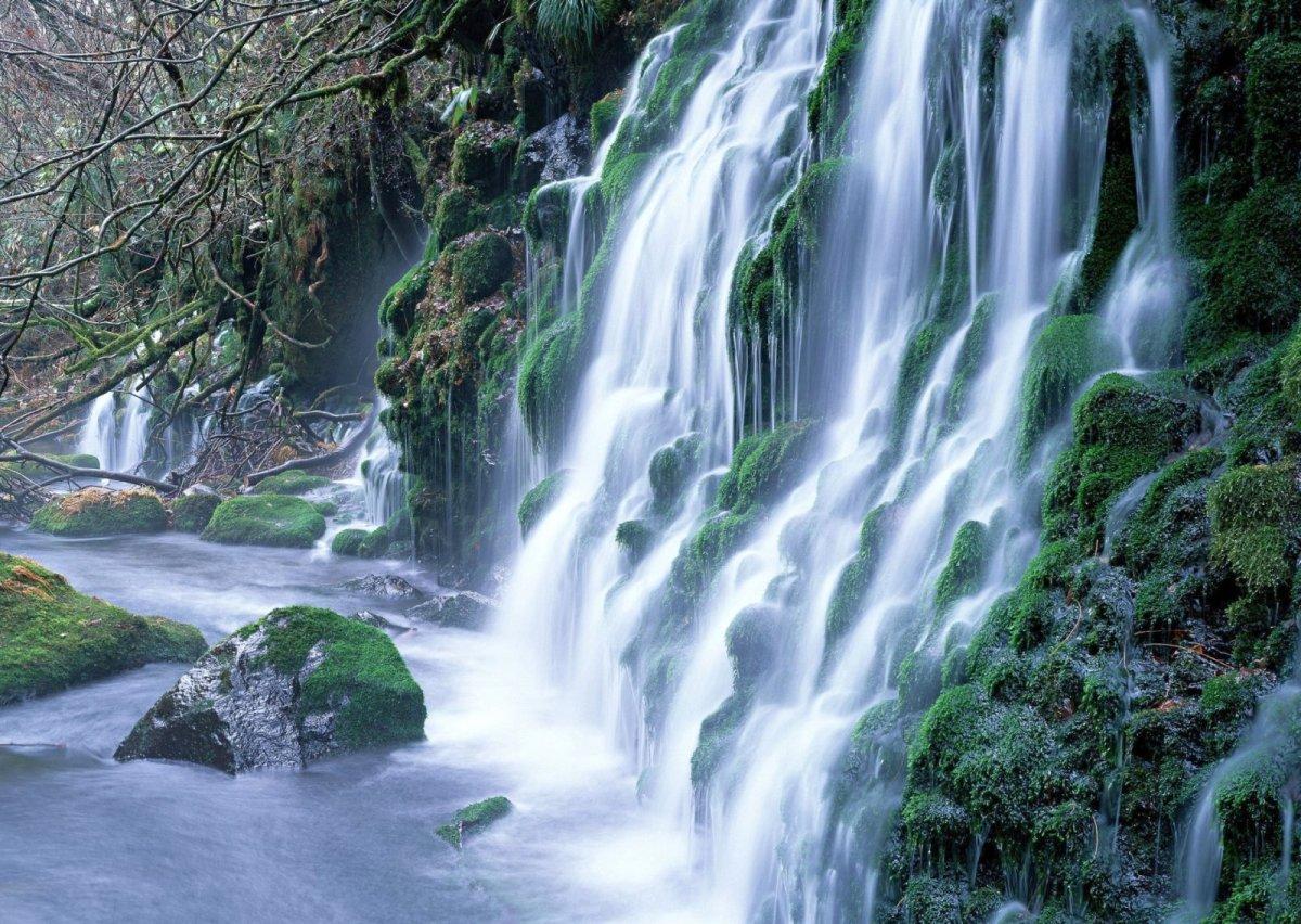 Mountain Waterfall HD desktop wallpaper, High Definition 1200x852