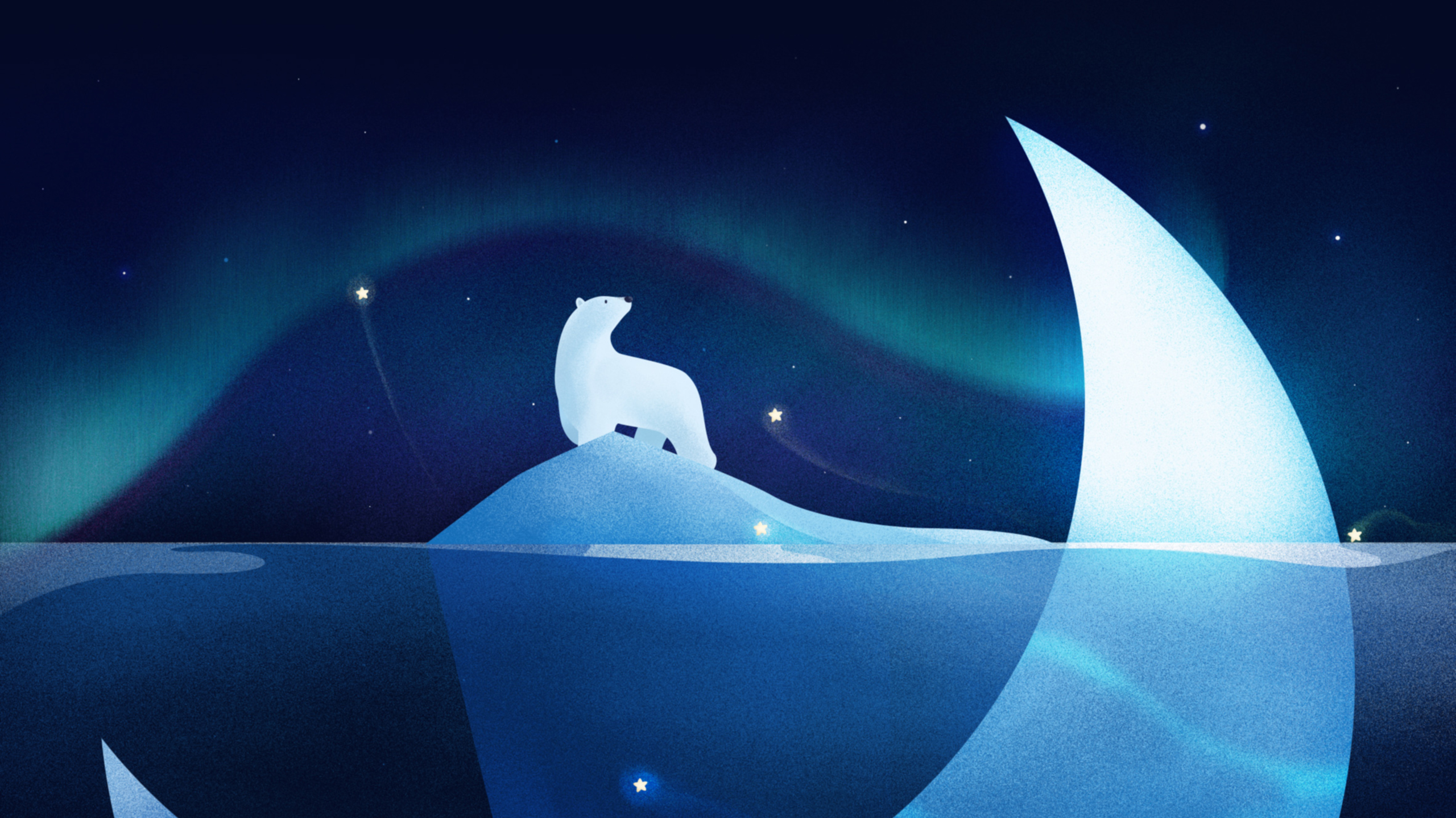 Polar bear Night Wallpaper