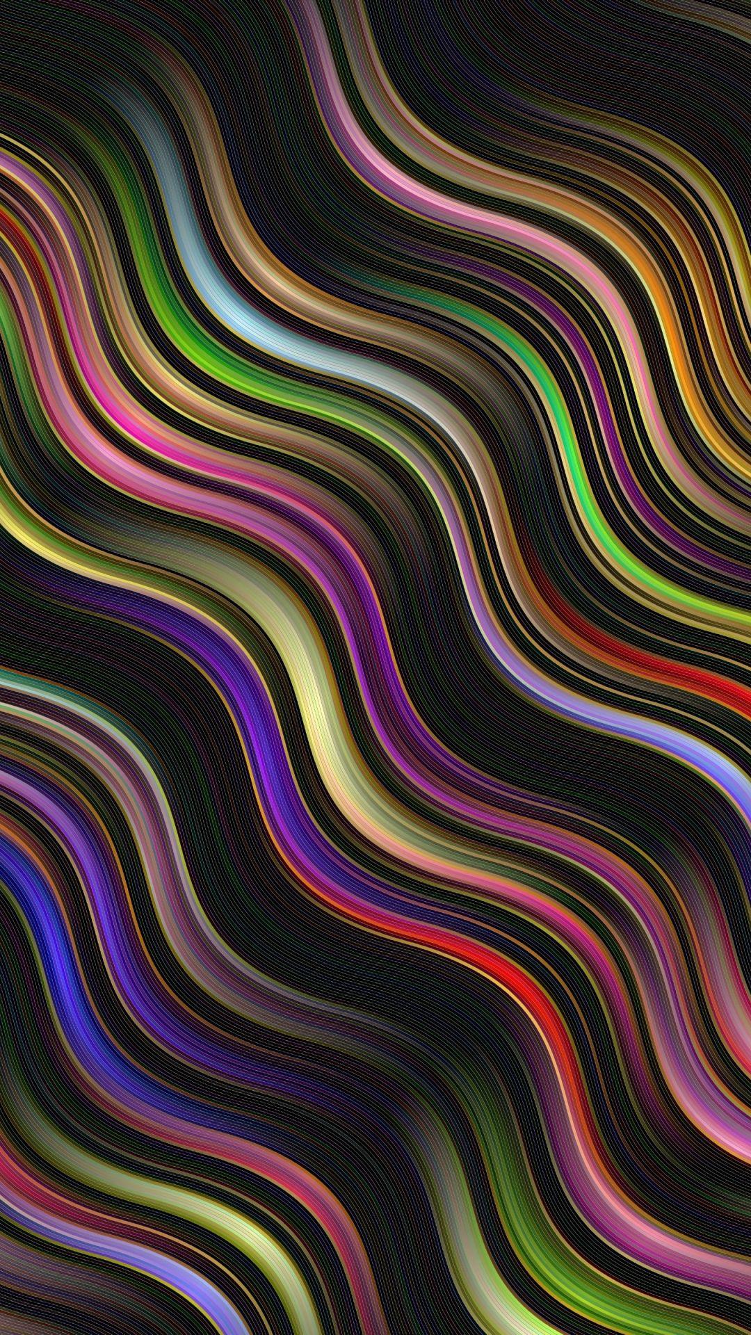 Wavy lines, illusion, colorful, stripes, 1080x1920 wallpaper