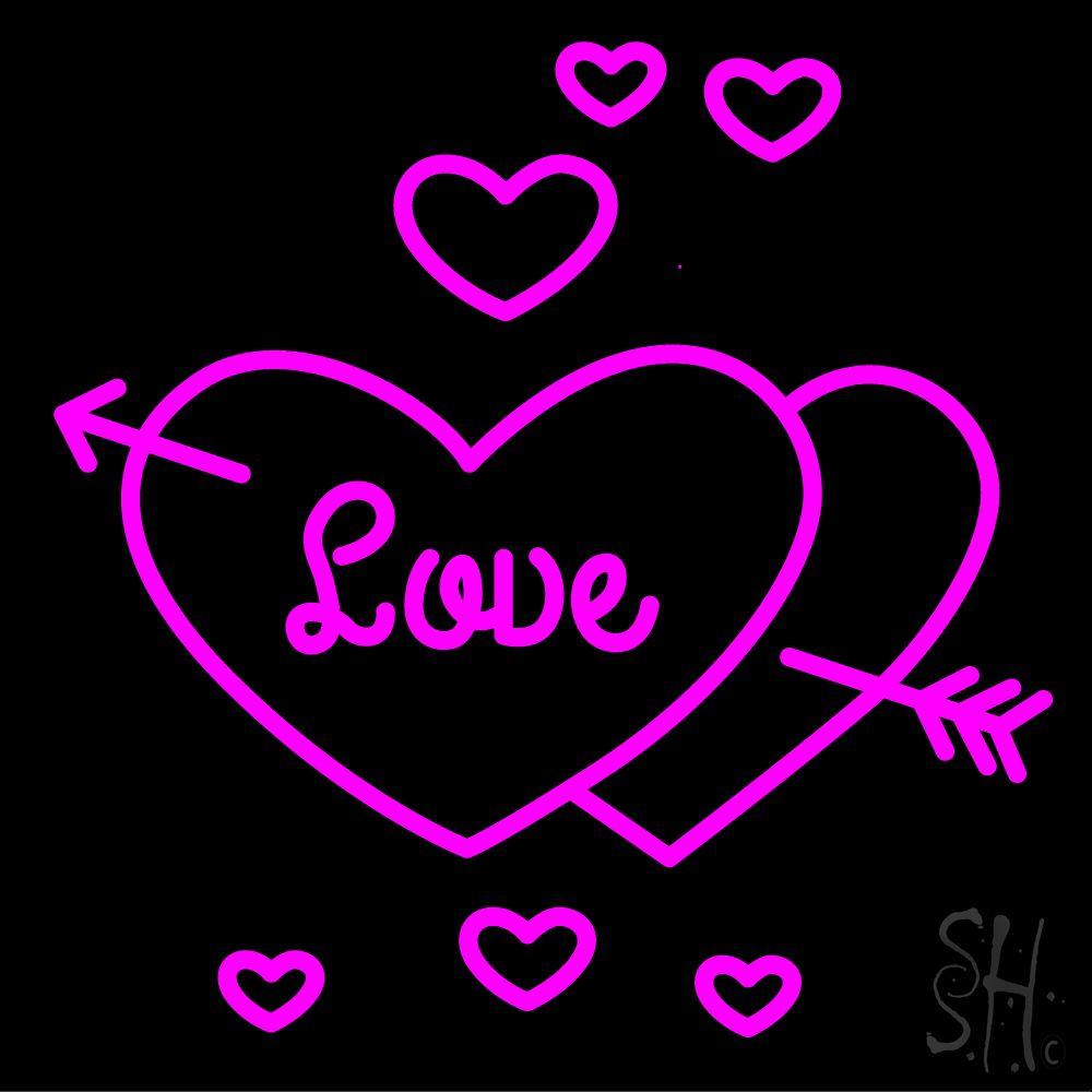 Love Heart Emblem Neon Sign. favs. Neon signs, Love heart