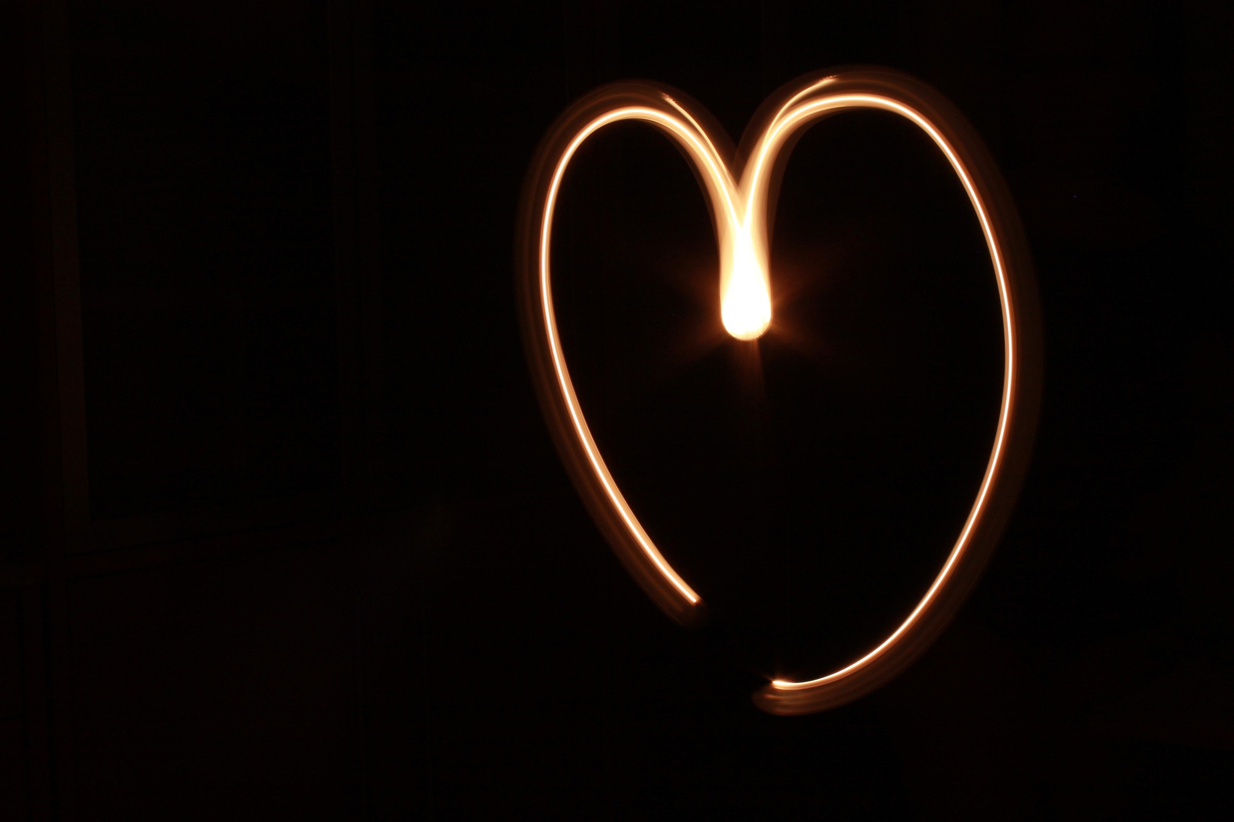 brown led light heart illustration free image