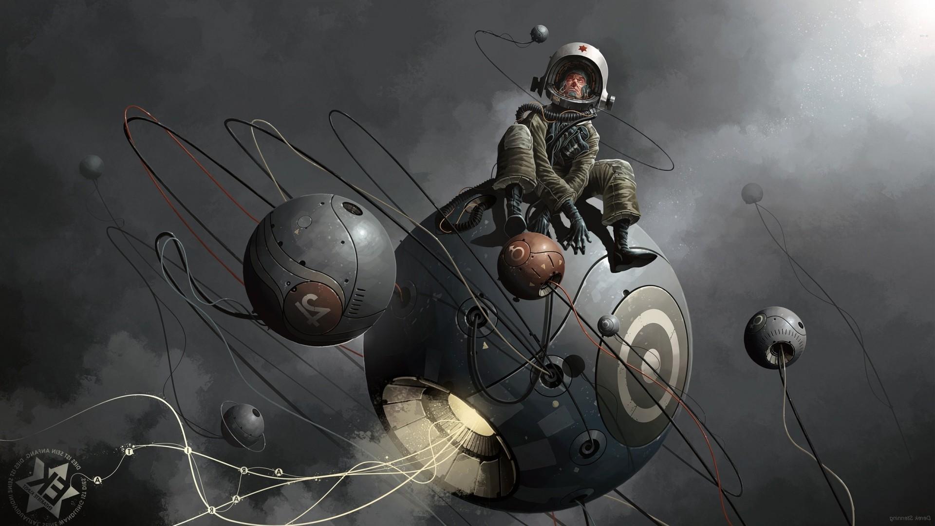 men, Digital Art, Astronaut, Planet, Space, Universe, Ball, Sphere