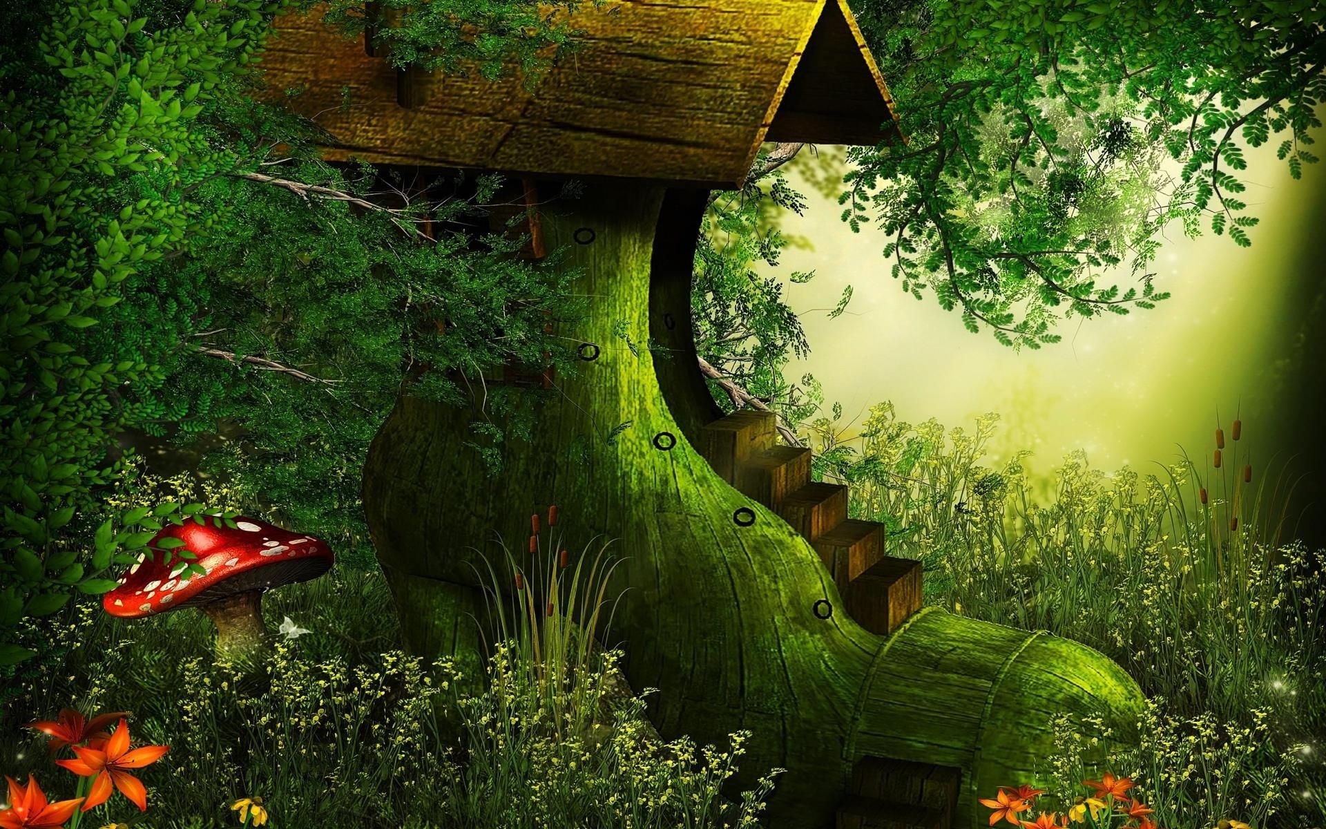 Fairy House in the Forest HD Wallpaper. Background Image
