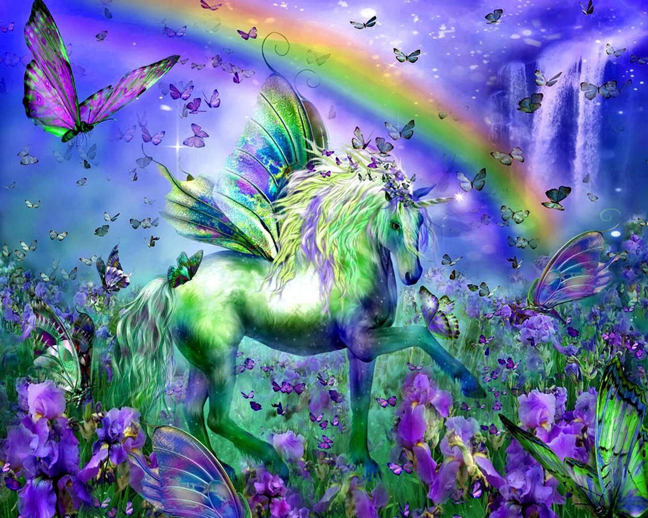 Unicorn and Fairy Desktop Wallpaper