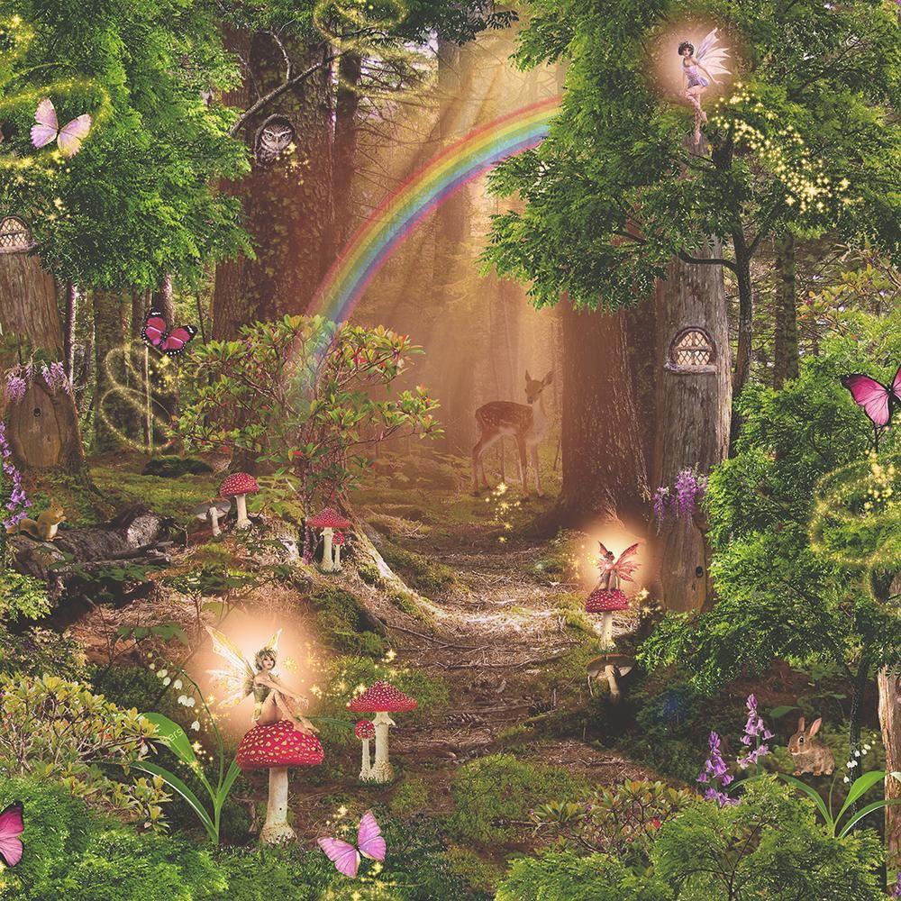 Arthouse Magic Garden Forest Pattern Childrens Wallpaper Pixie Fairy
