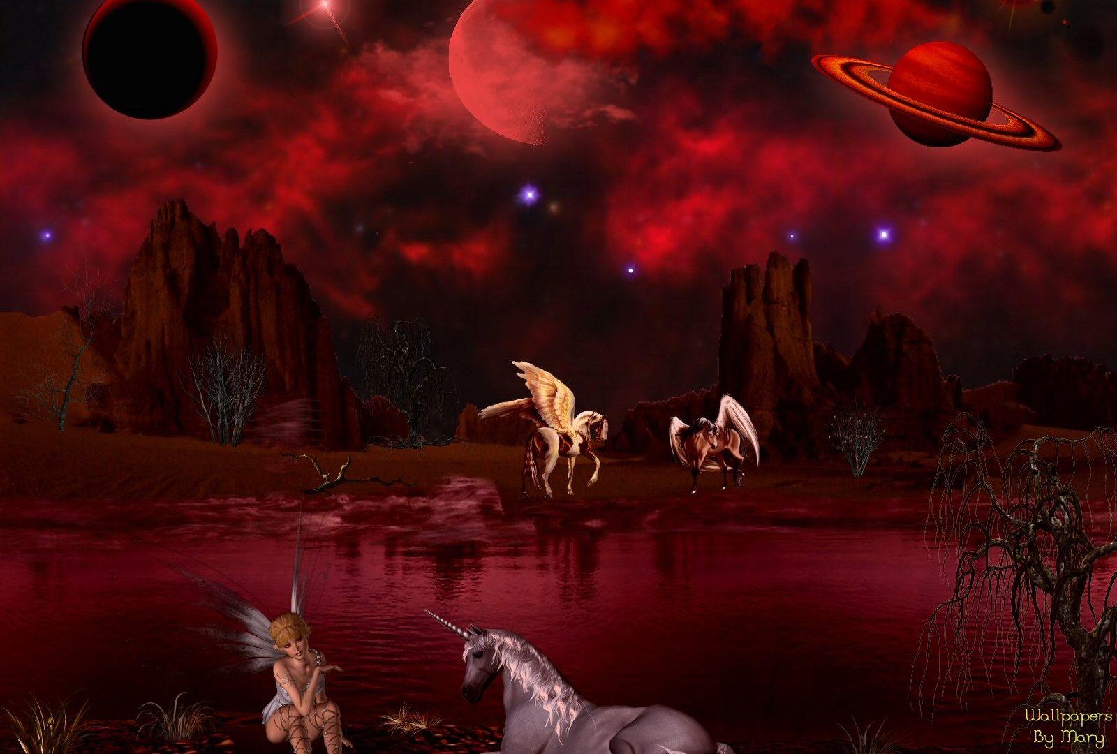 Pegasus Tag wallpaper: Pegasus Water Planets Red Domain Fairies