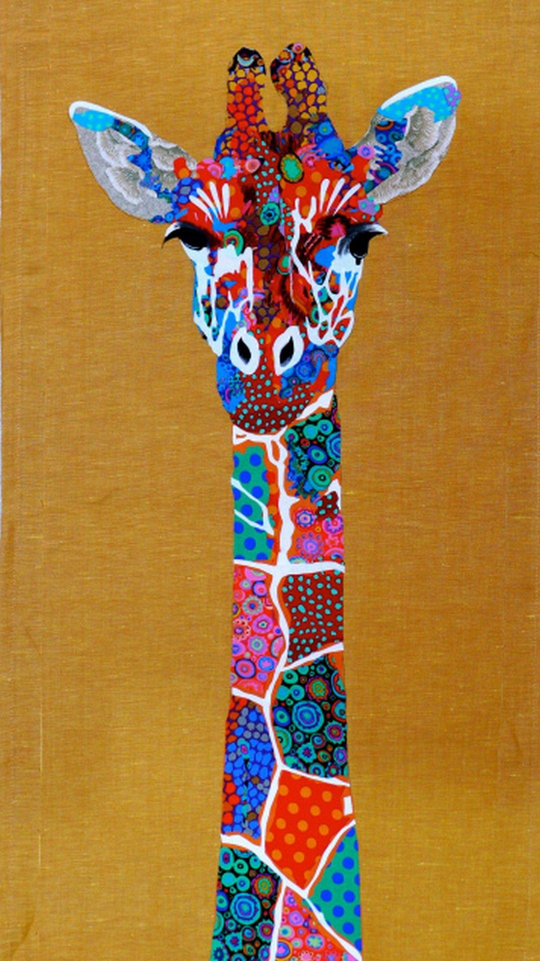 Colorful Giraffe Wallpaper iPhone. GIRAFFES. Giraffe art, Giraffe