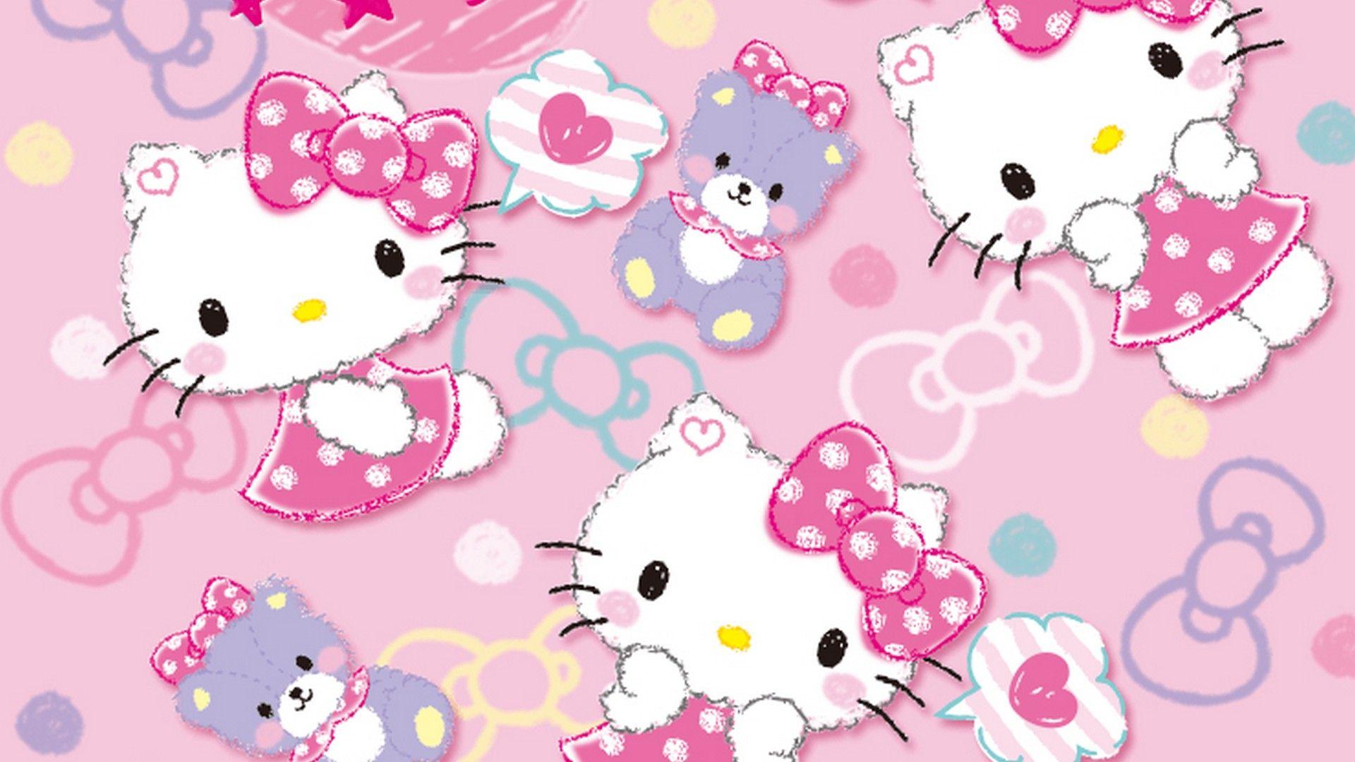 Hello Kitty Characters Background Wallpaper HD Live Wallpaper HD. Hello kitty background, Hello kitty iphone wallpaper, Hello kitty wallpaper hd
