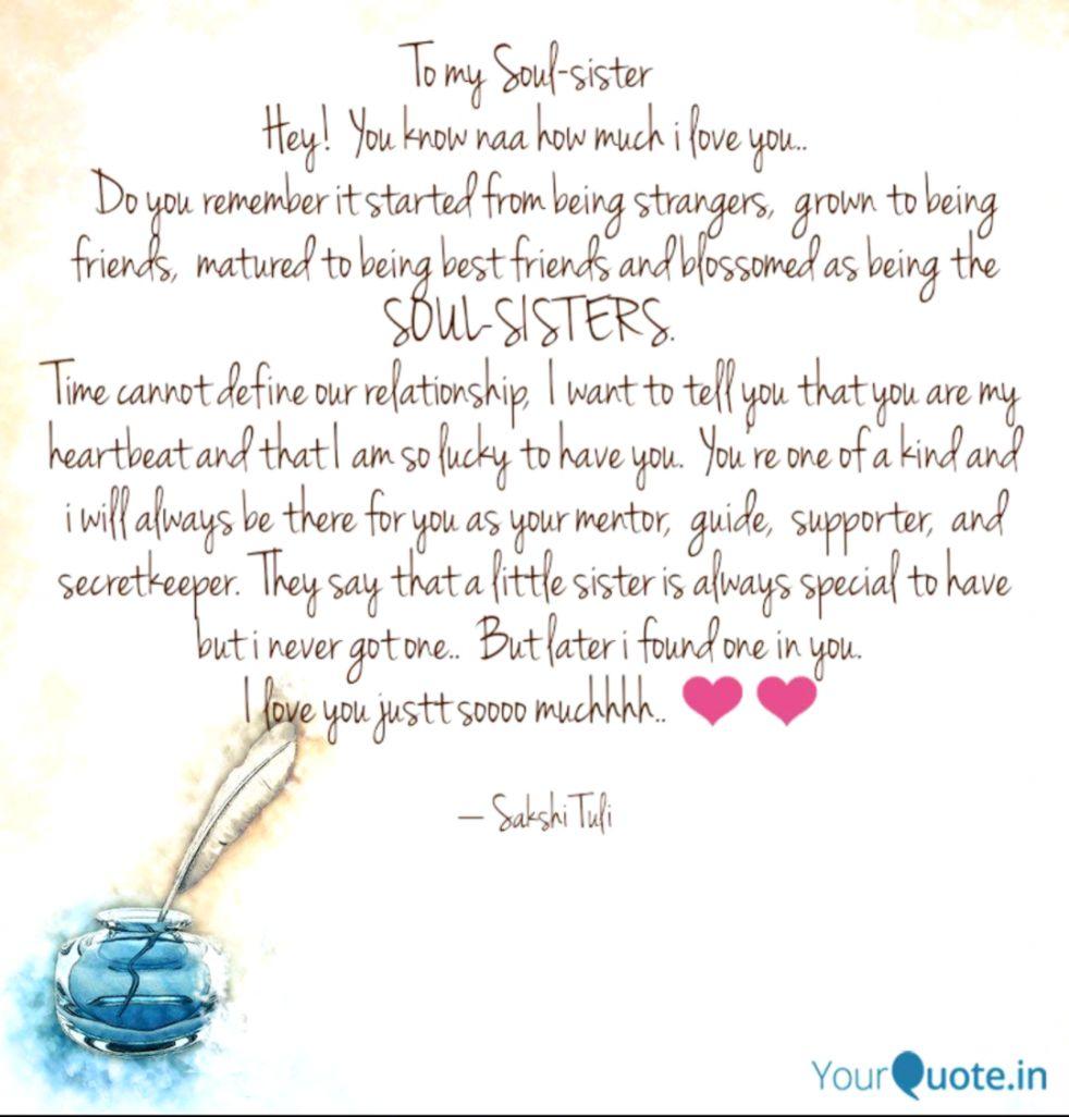 Soul Sister Quote / Quotes About Soul Sisters. QuotesGram / Maybe you