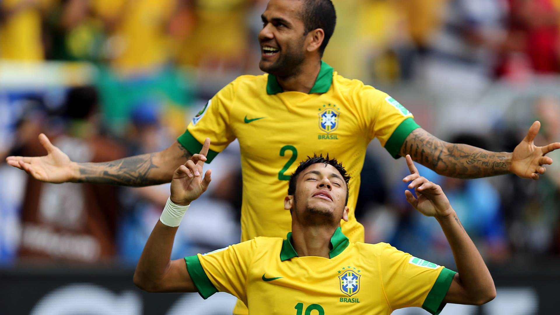 Dani Alves and Neymar Wallpaper HD Wallpaper