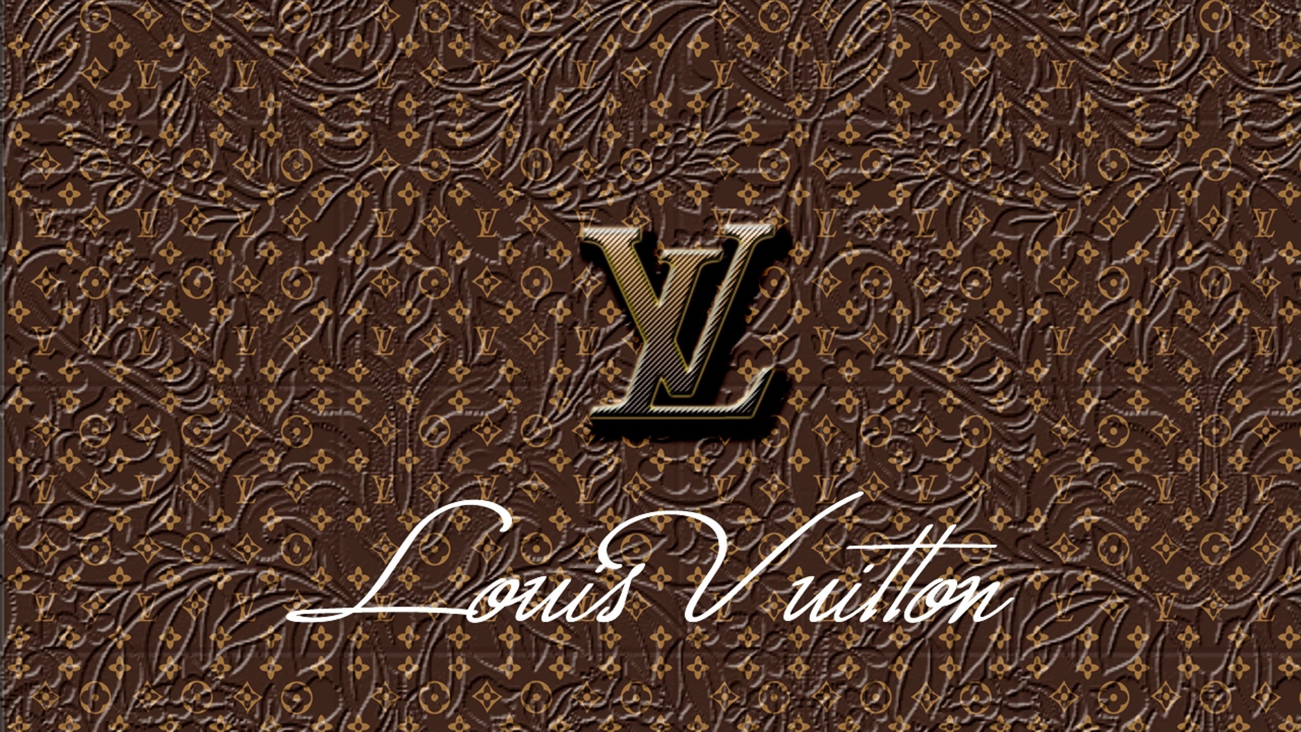 Louis Vuitton Brown Logo Wallpaper HD Background Wallpaper Free