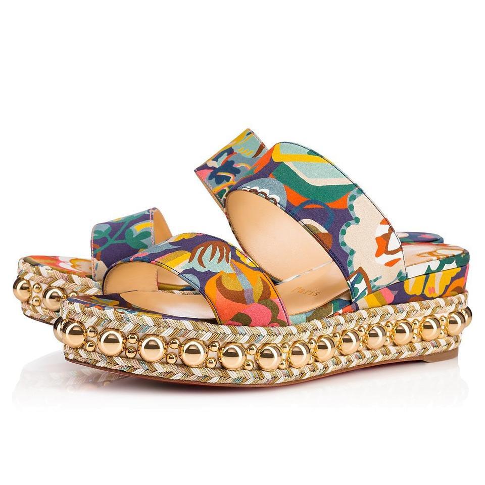 Christian Louboutin Multicolor Janitag 60mm Floral Print Satin