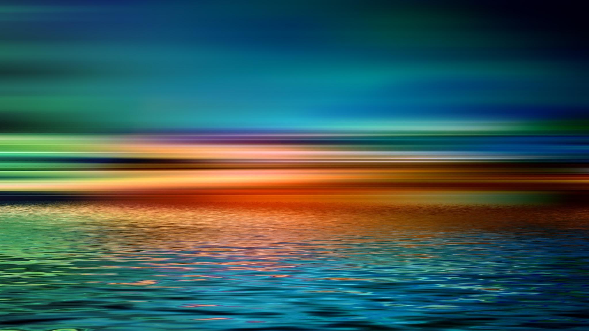 Colorful Artistic Sunset over Water 2048x1152 Resolution