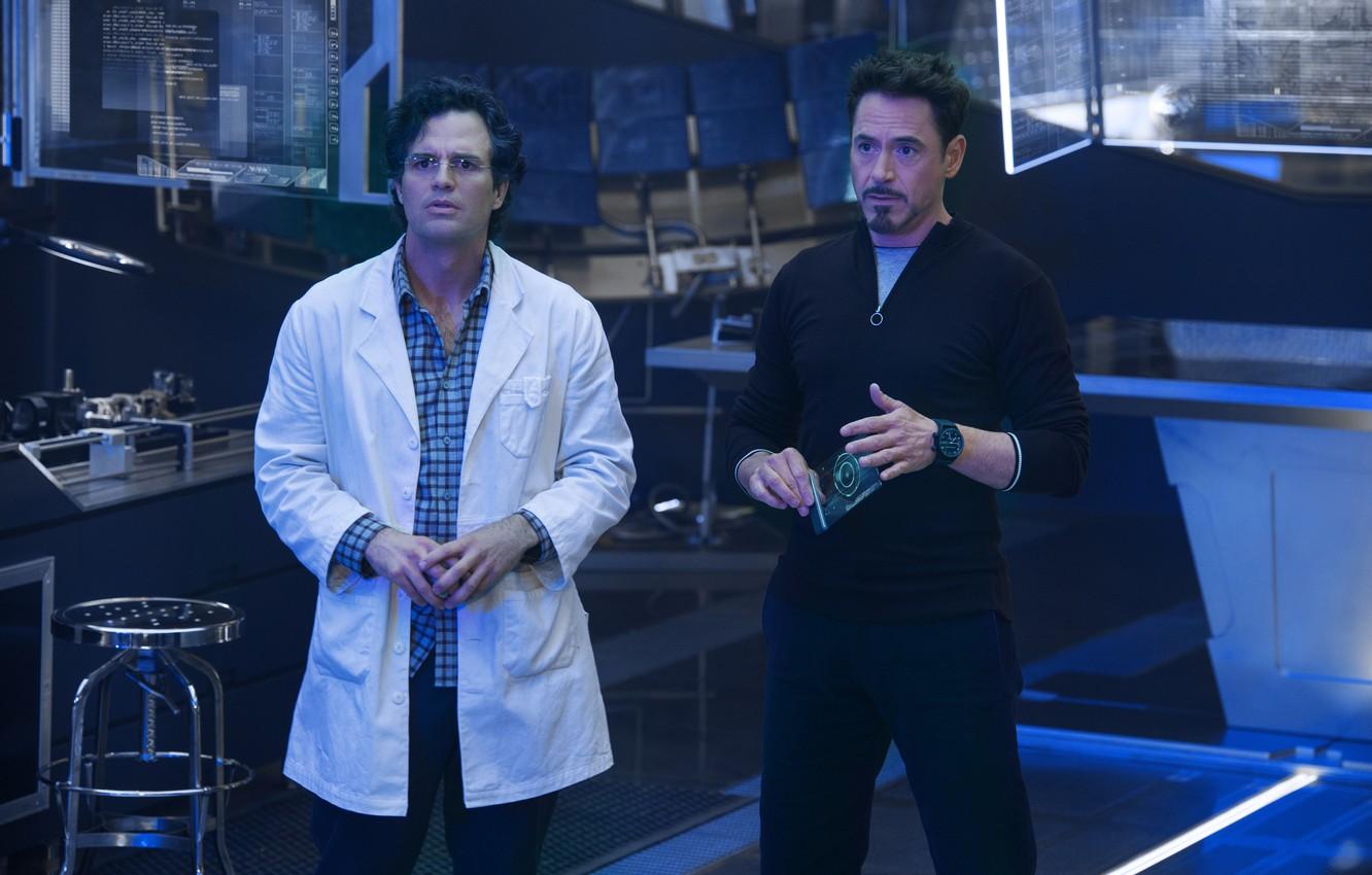 Wallpaper frame, Hulk, laboratory, Iron Man, Robert Downey Jr