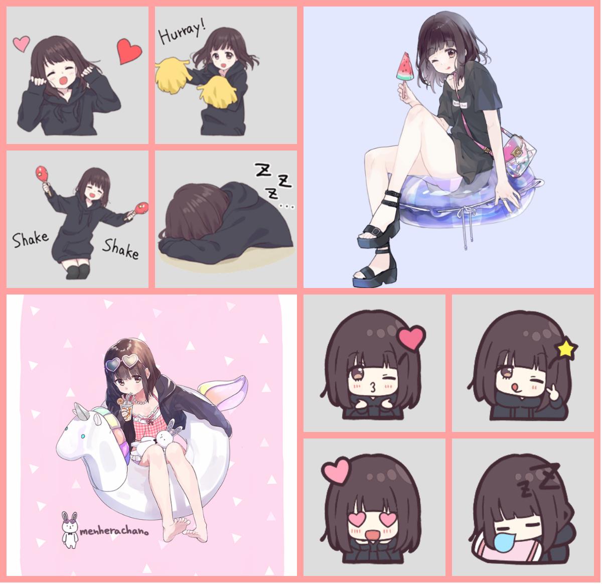 Menhera Stickers, Emoji & Wallpaper by joynet. LINE. PNG