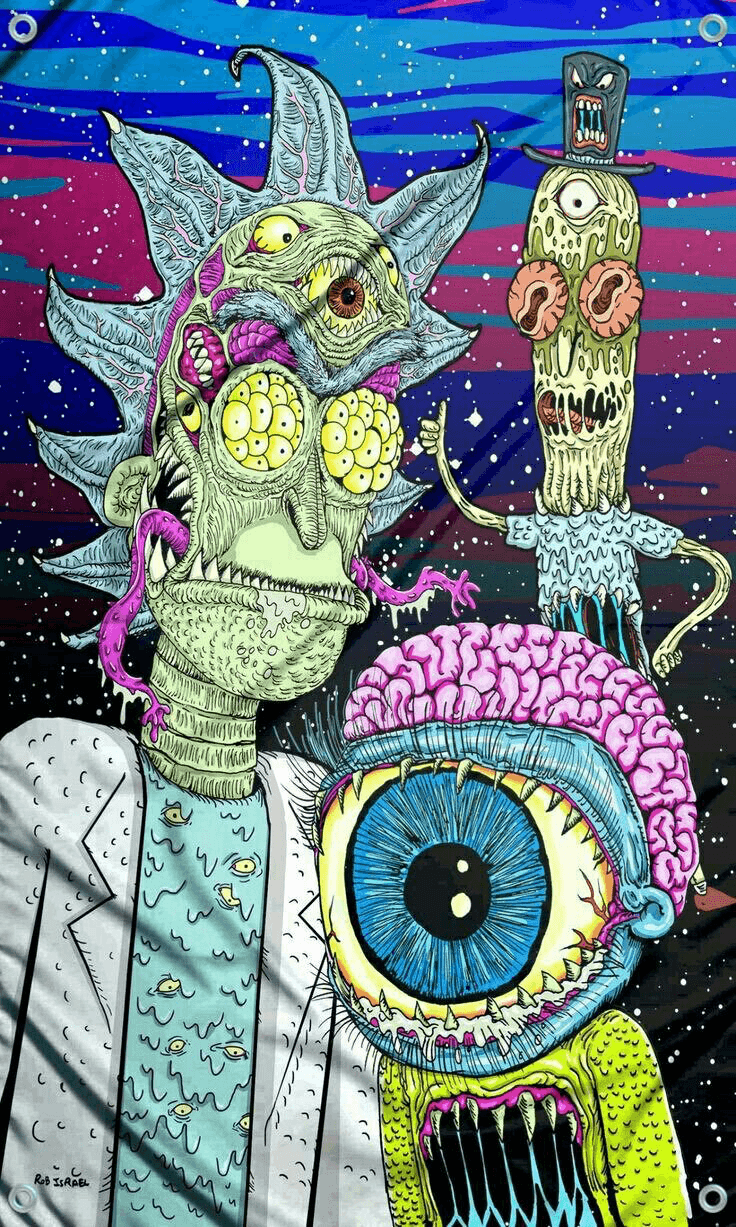 Rick and Morty, melting, trippy, HD phone wallpaper