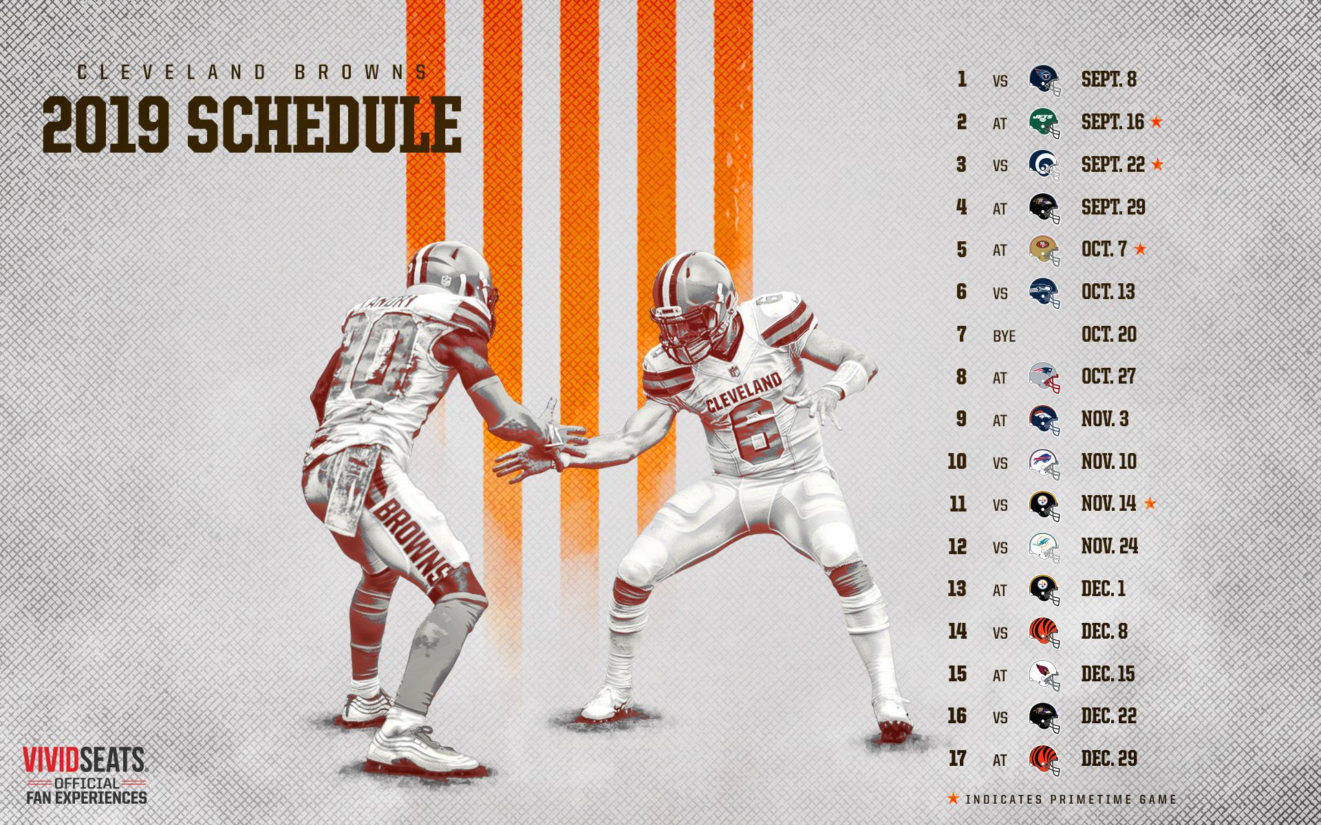 Browns Schedule Downloads. Cleveland Browns