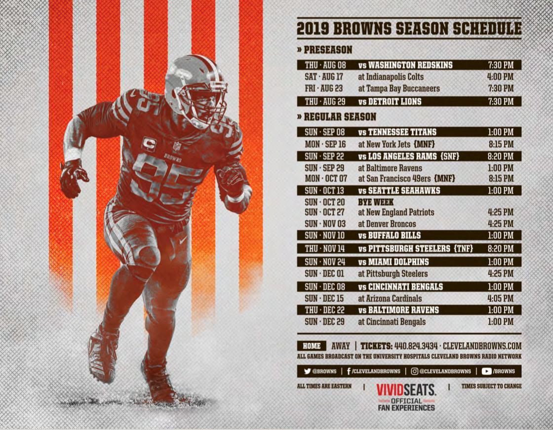 Cleveland Browns our schedule right to your